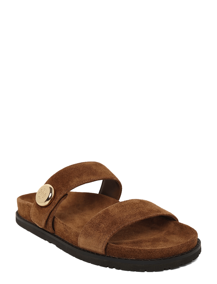 Tory Burch - ROMY SPORT SLIDE - flat sandals - park bench - 0