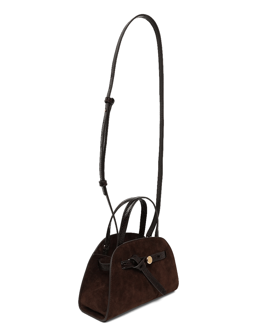 Tory Burch - Romy Suede Small Bauletto - crossbody bags - dark cocoa - 2