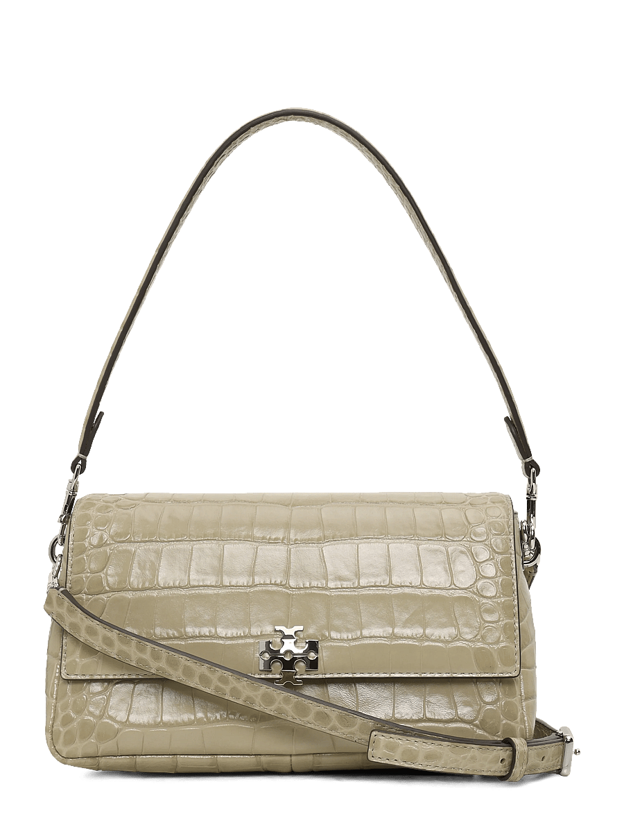 Tory Burch - Charlie Embossed Croc Small Shoulder Bag - light hickory - 0