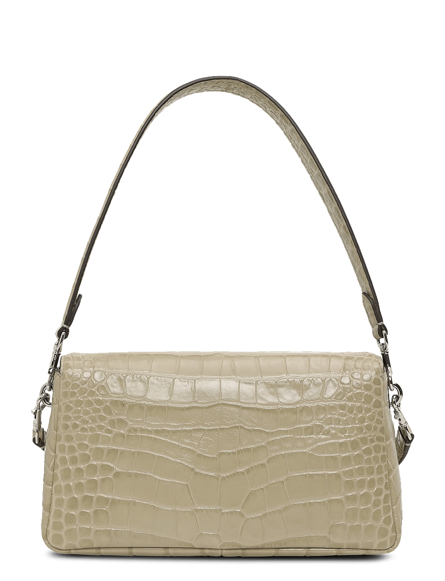 Tory Burch - Charlie Embossed Croc Small Shoulder Bag - light hickory - 1