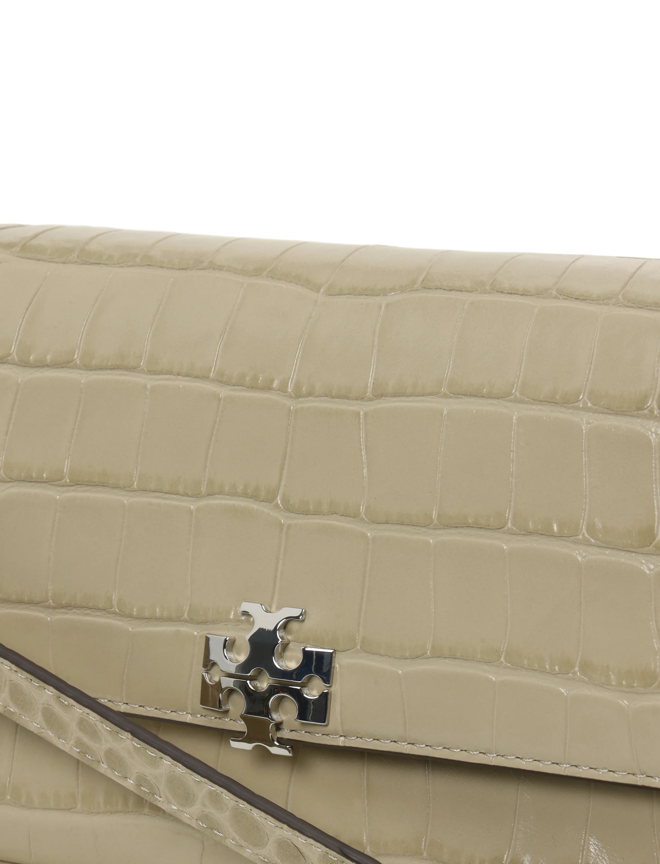 Tory Burch - Charlie Embossed Croc Small Shoulder Bag - light hickory - 2