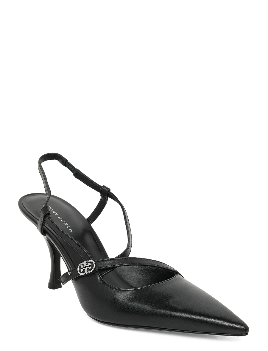 Tory Burch - DOUBLE T BUCKLE STRAP PUMP 75MM - högklackade slingbacks - perfect black - 0
