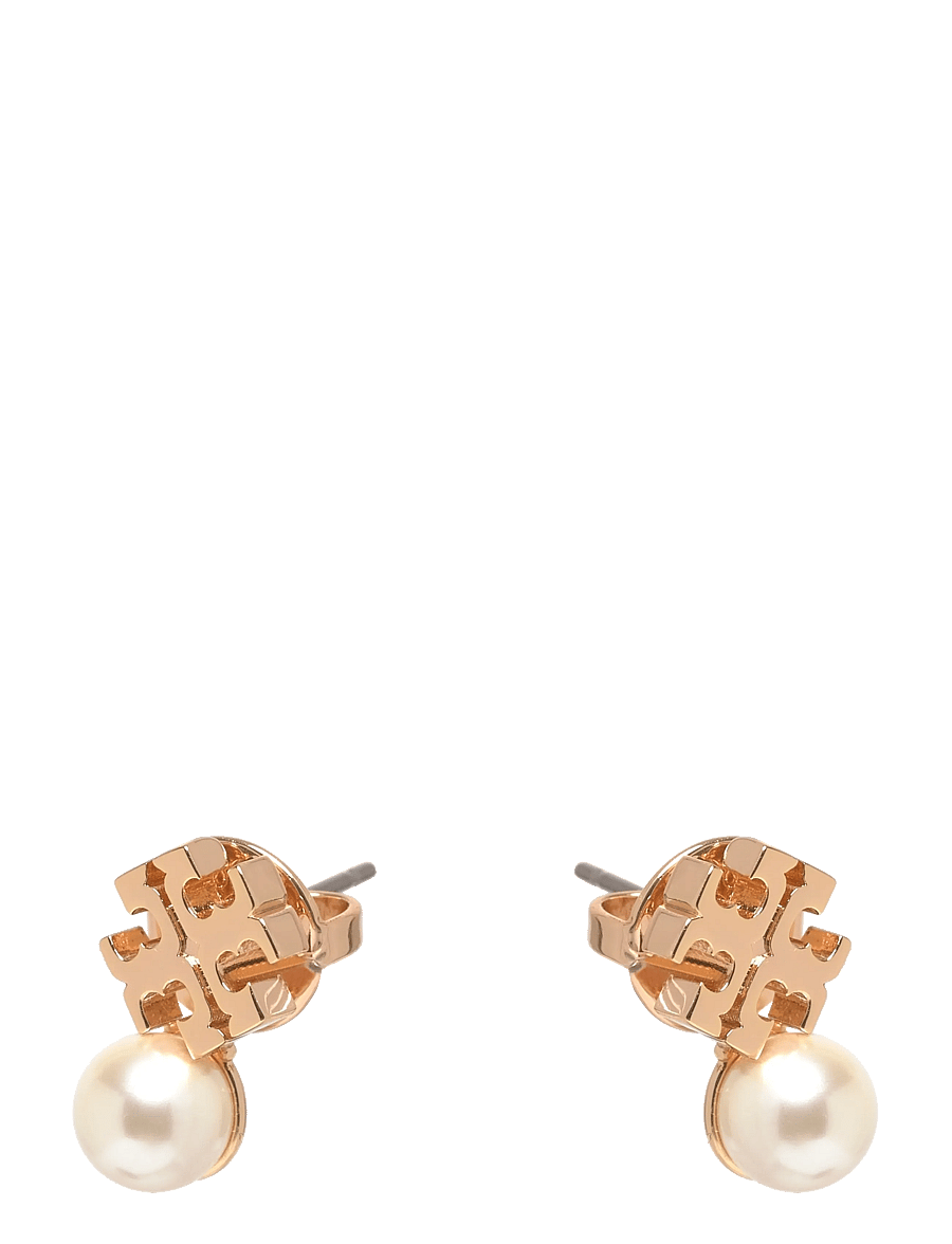 Tory Burch - Moondance Logo and Pearl Stud Earrings - pērļu auskari - tory gold / pearl - 0
