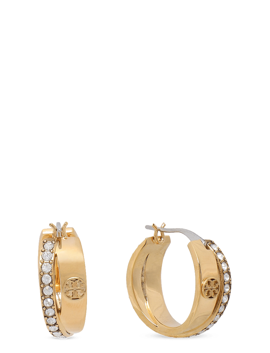 Tory Burch - Icon Pavé Double Hoop Earring - tory gold / crystal - 0