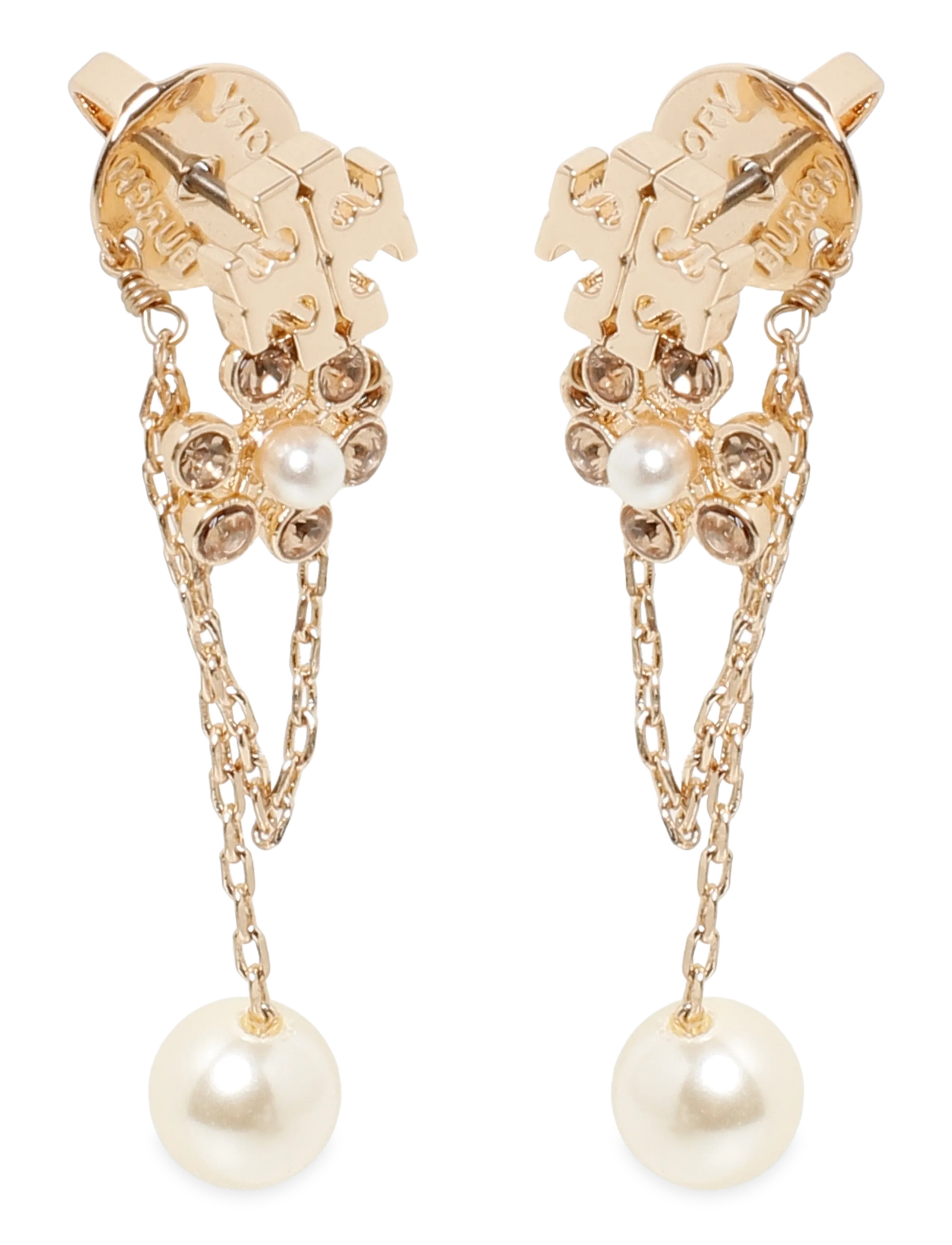 Tory Burch - Moondance Pearl Chain Earrings - pärlitega kõrvarõngad - tory gold / cream - 1