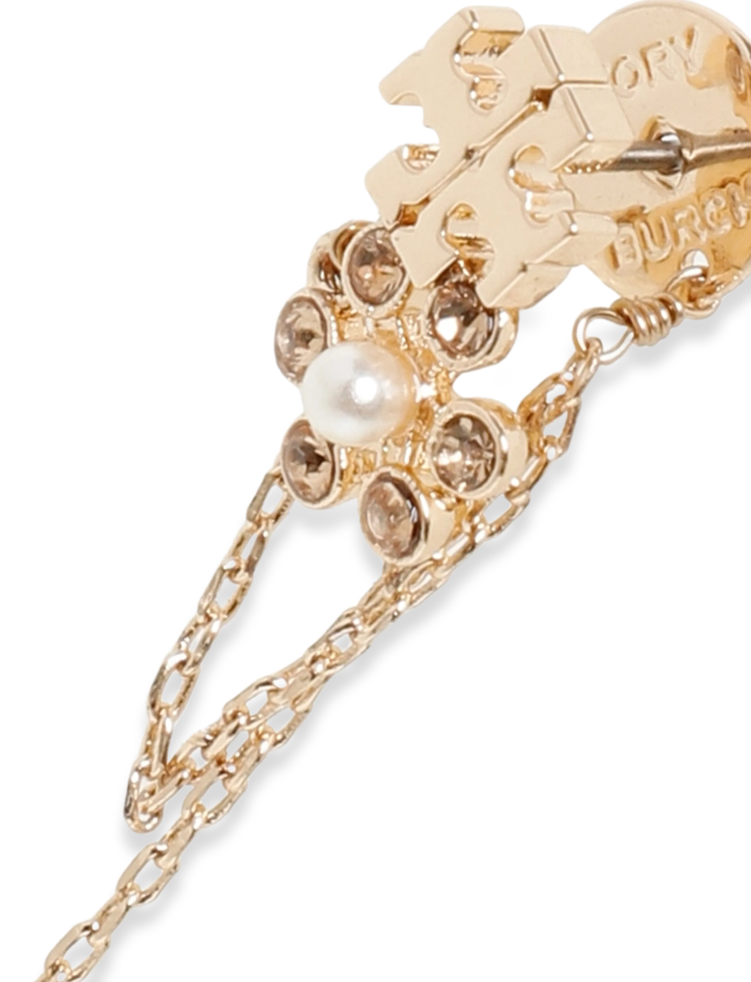 Tory Burch - Moondance Pearl Chain Earrings - pärlitega kõrvarõngad - tory gold / cream - 2