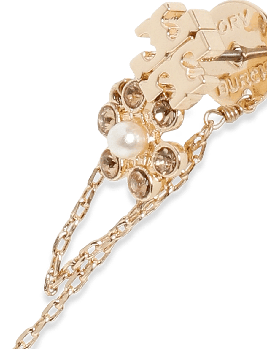 Tory Burch - Moondance Pearl Chain Earrings - pearl earrings - tory gold / cream - 2