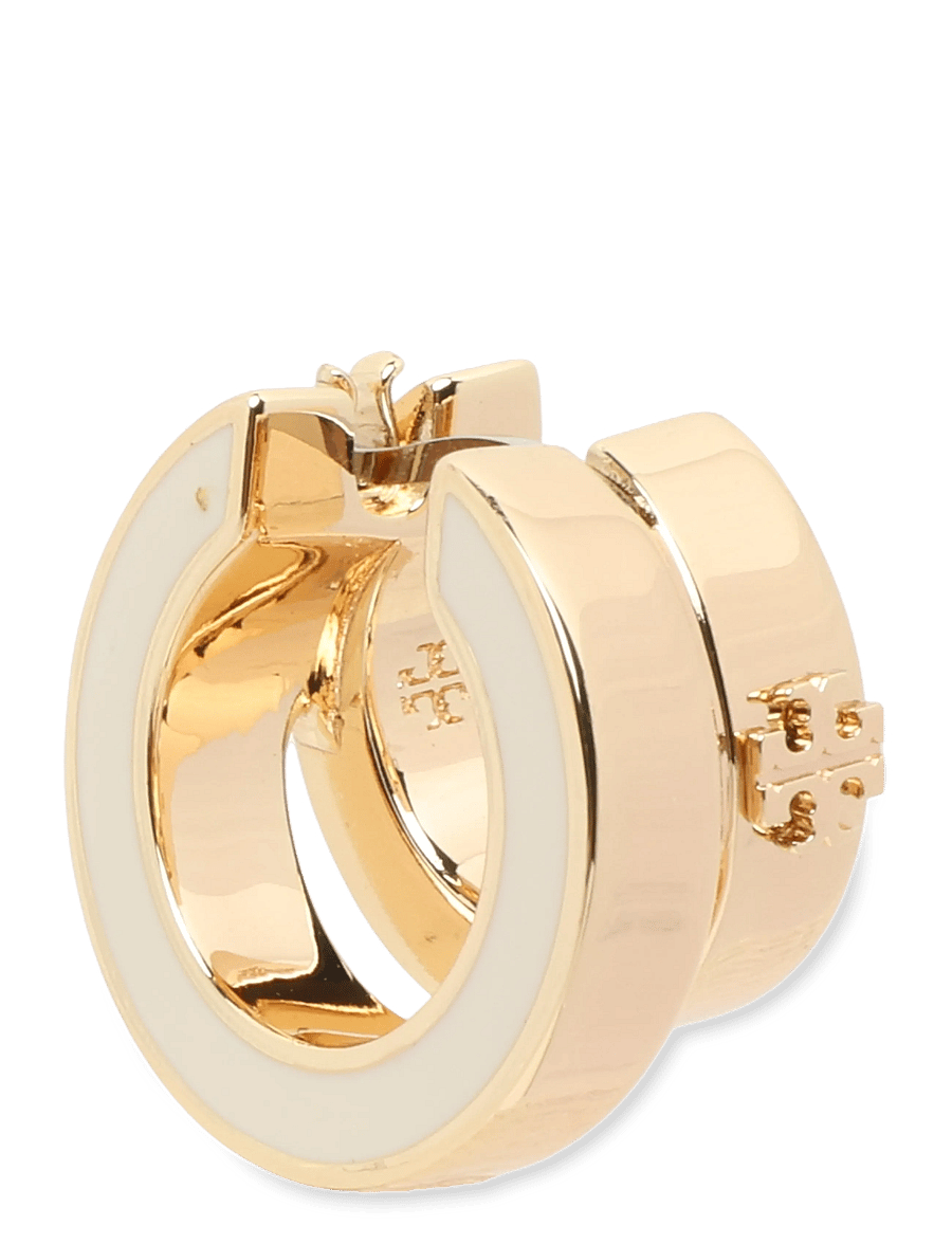 Tory Burch - Icon Enamel Double Hoop Earrings - rõngad - tory gold / new ivory - 0