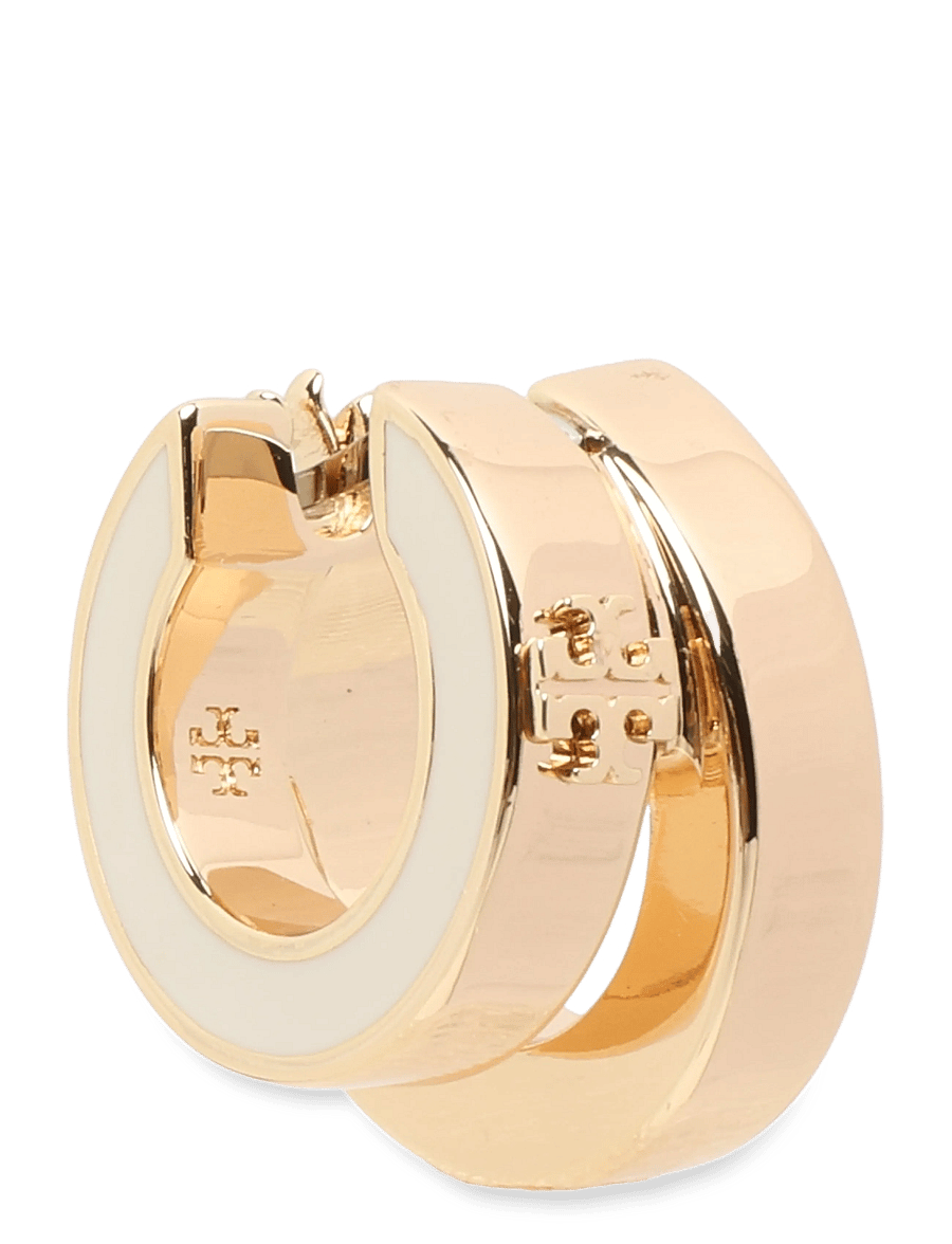 Tory Burch - Icon Enamel Double Hoop Earrings - rõngad - tory gold / new ivory - 1