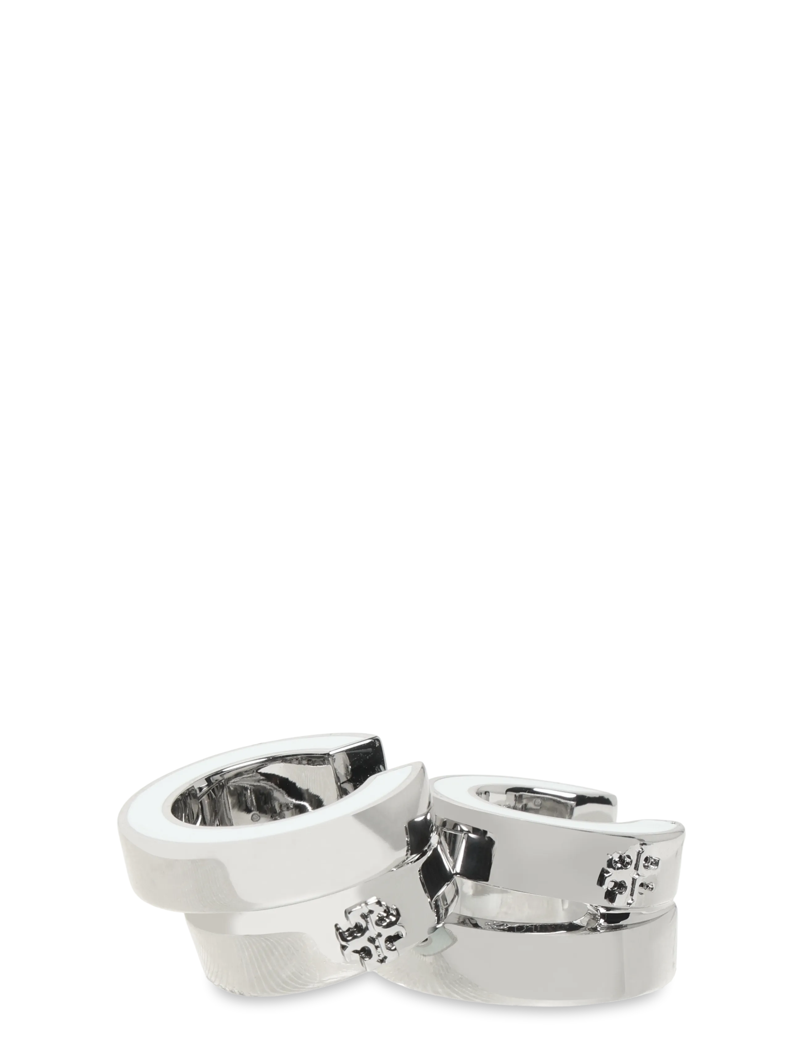 Tory Burch - Icon Enamel Double Hoop Earrings - rõngad - tory silver / mint - 2