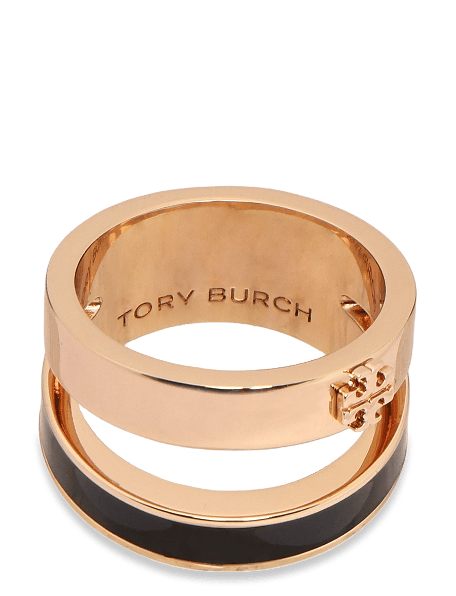 Tory Burch - Icon Enamel Double Ring - sõrmused - tory gold / black - 0