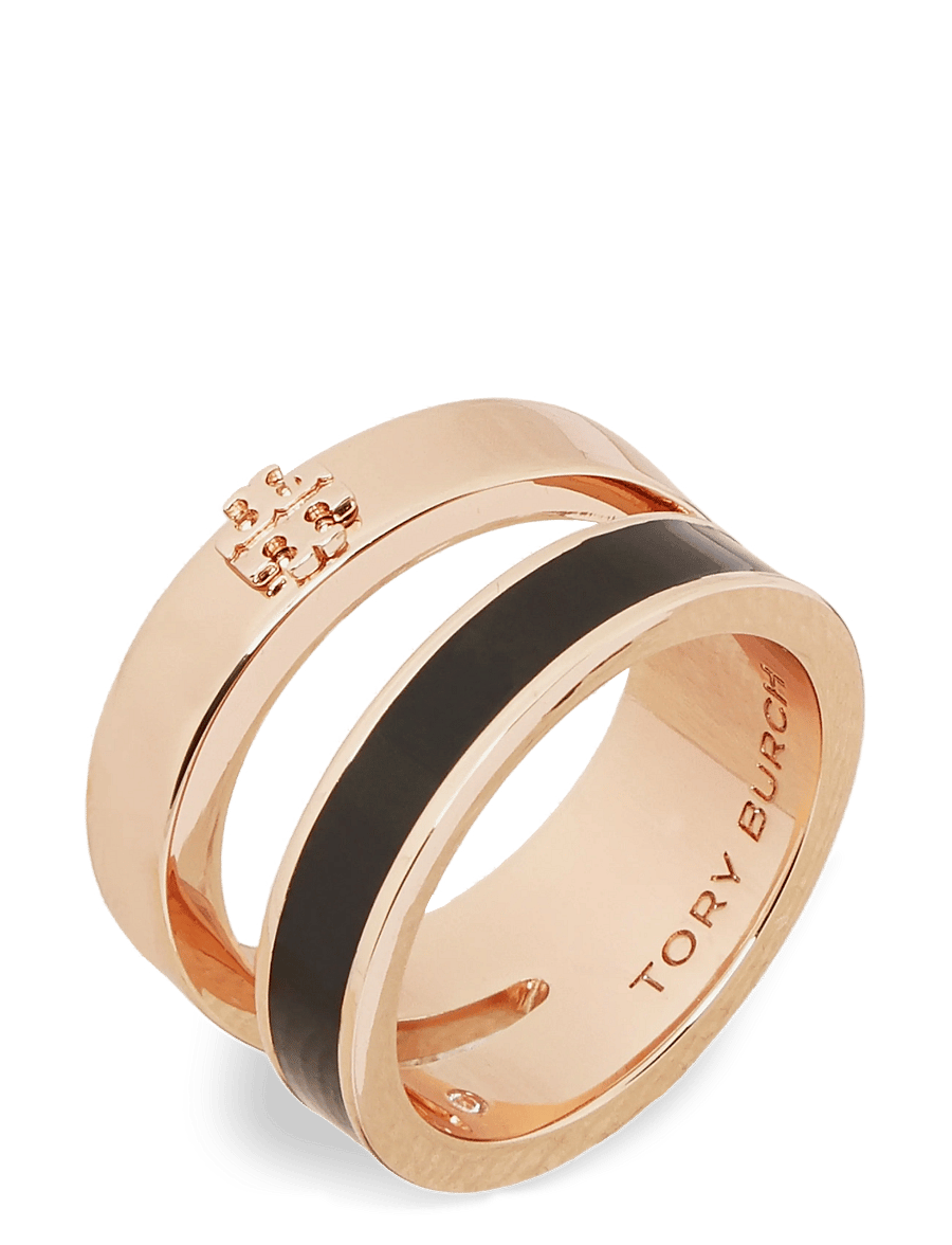 Tory Burch - Icon Enamel Double Ring - sõrmused - tory gold / black - 1