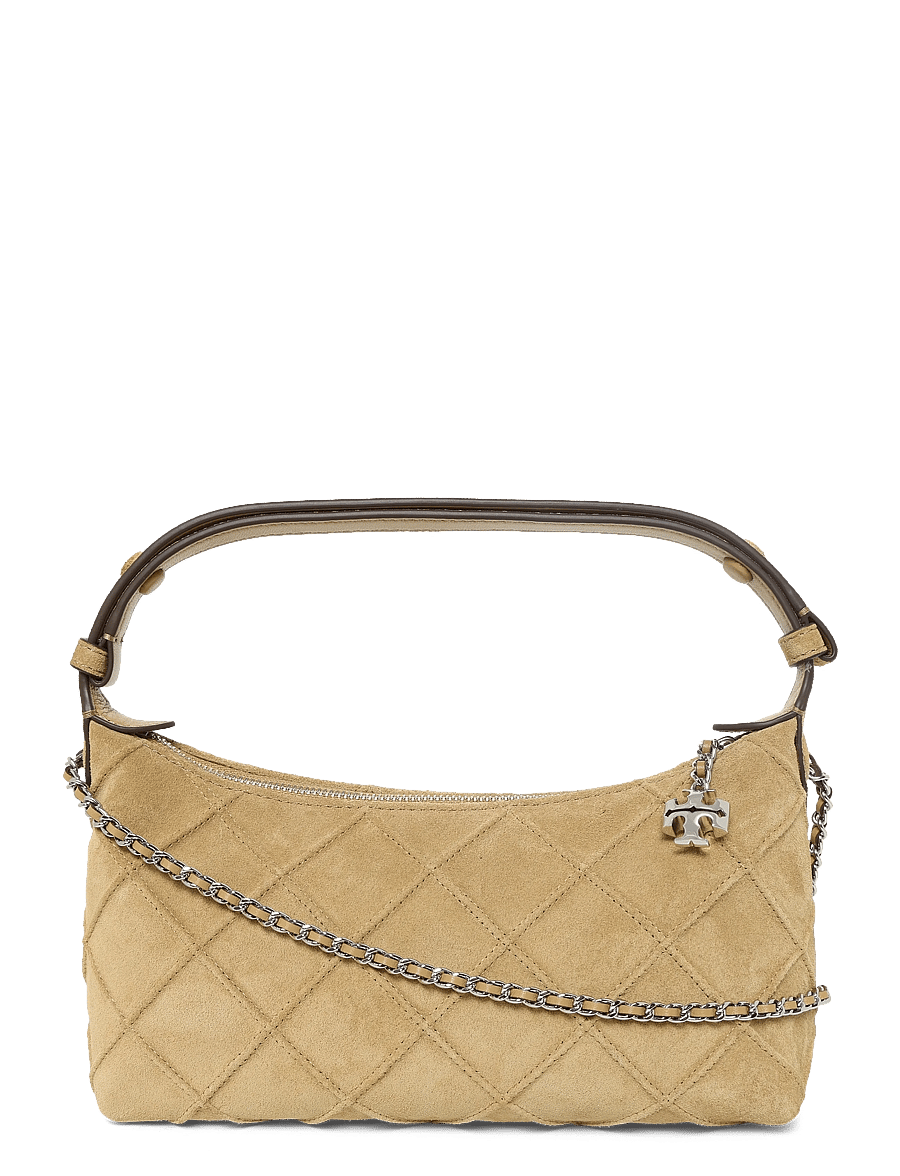 Tory Burch - Fleming Suede Pochette - håndtasker - stone - 0