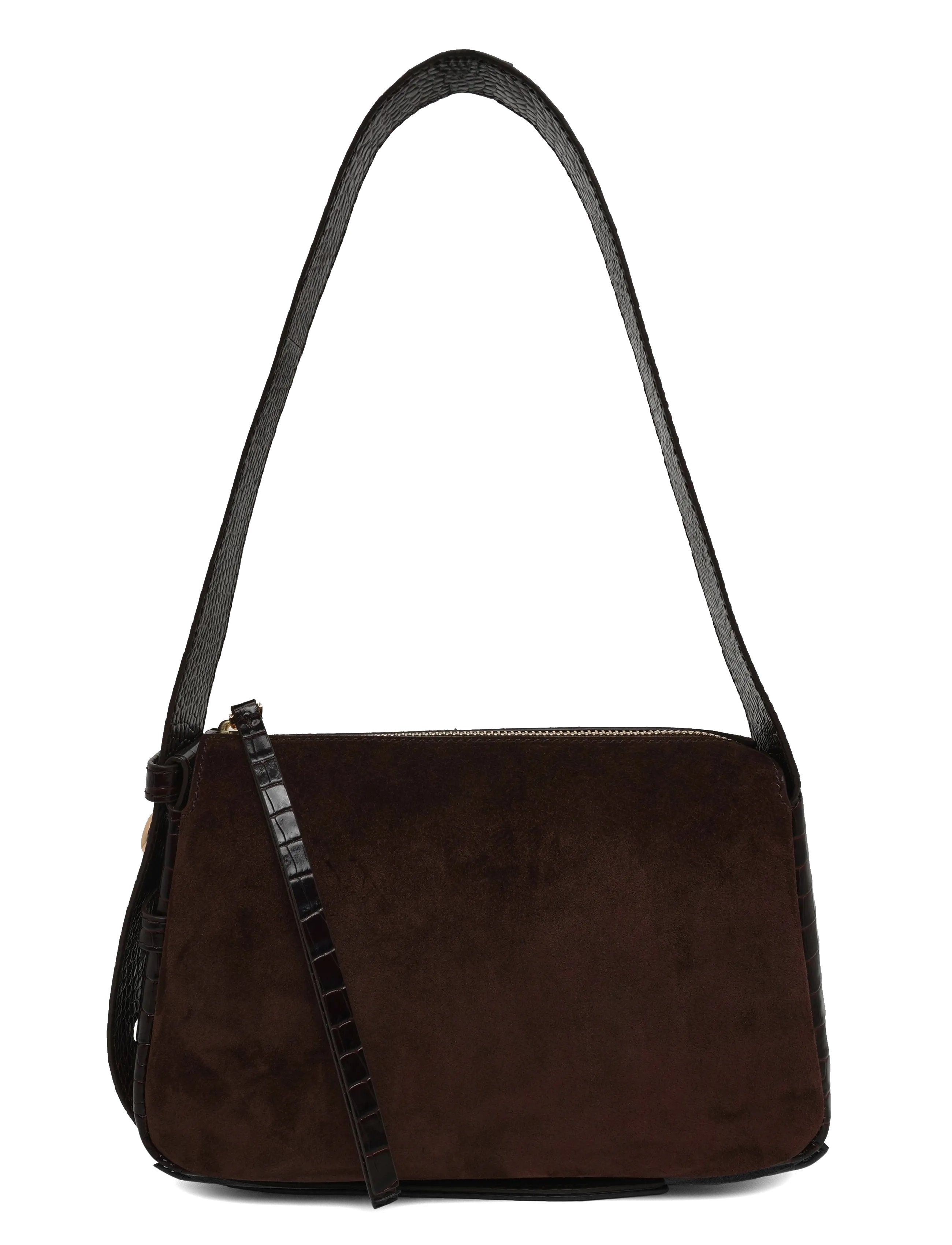 Tory Burch Romy Suede Small Shoulder Bag - Tasker - DARK COCOA / brown