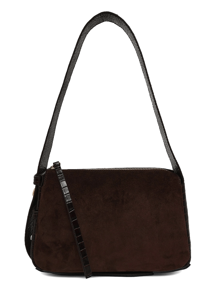 Tory Burch - Romy Suede Small Shoulder Bag - dark cocoa - 0