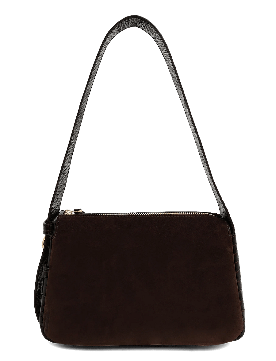 Tory Burch - Romy Suede Small Shoulder Bag - dark cocoa - 1