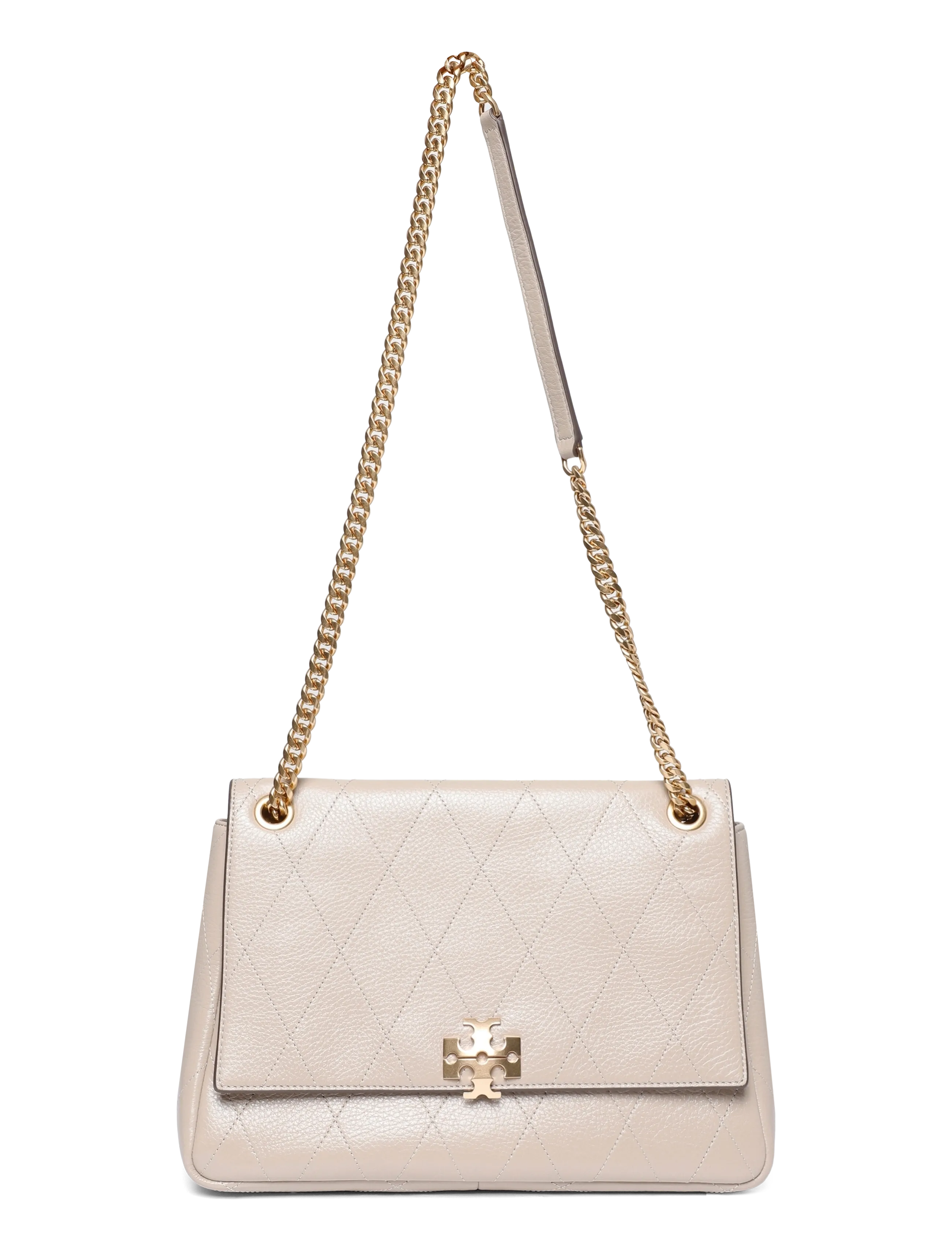 Tory Burch Charlie Quilted Shoulder Bag - Tory Burch - SOFT CEMENT / grey