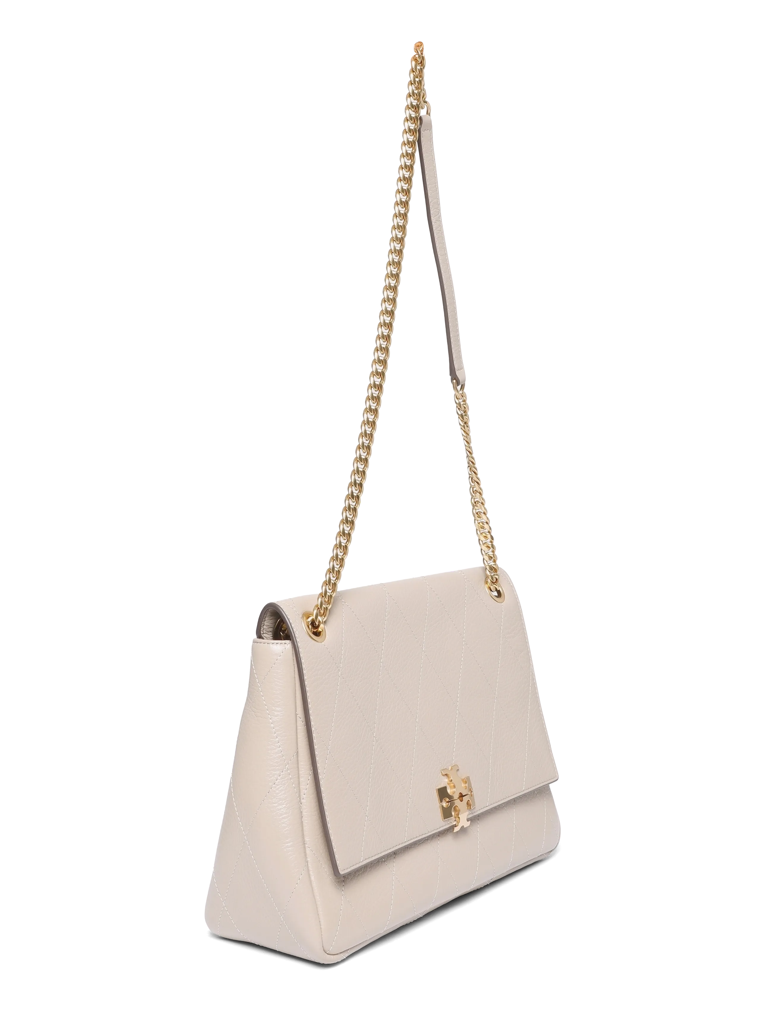 Tory Burch - Charlie Quilted Shoulder Bag - hverdags stil - soft cement - 2