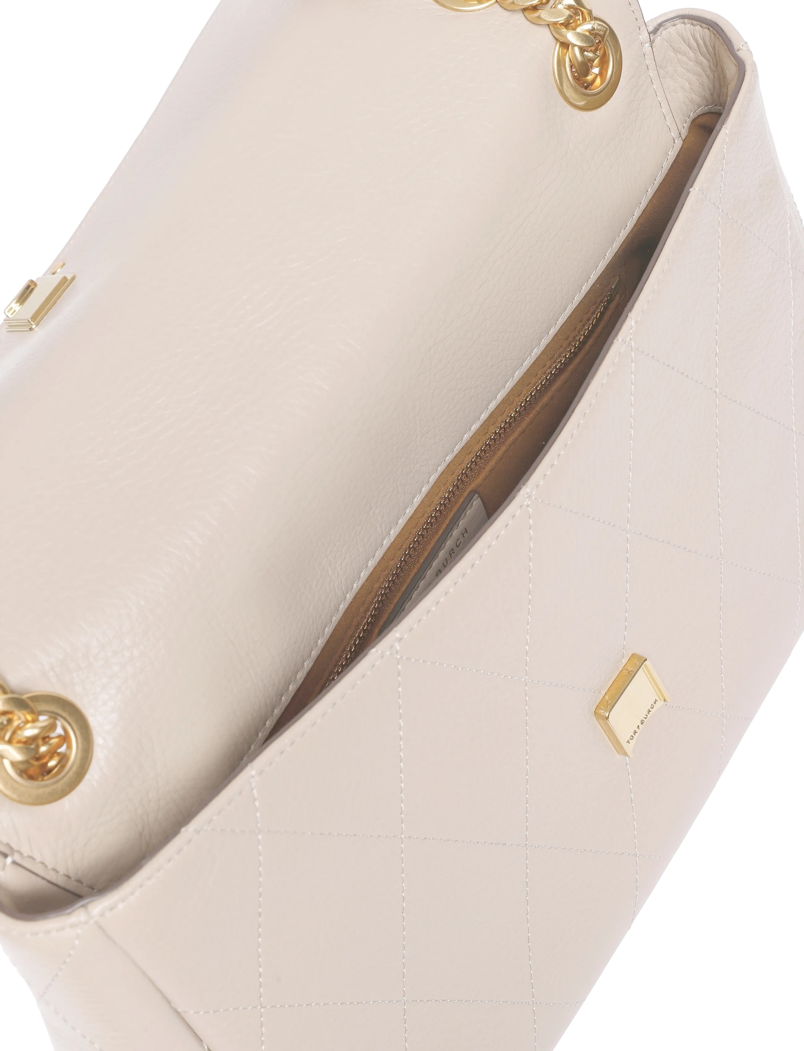 Tory Burch - Charlie Quilted Shoulder Bag - hverdags stil - soft cement - 4