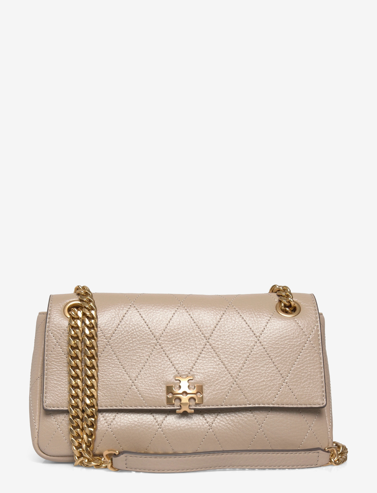 Tory Burch - Charlie Quilted Small Shoulder Bag - crossbody bags - soft cement - 0