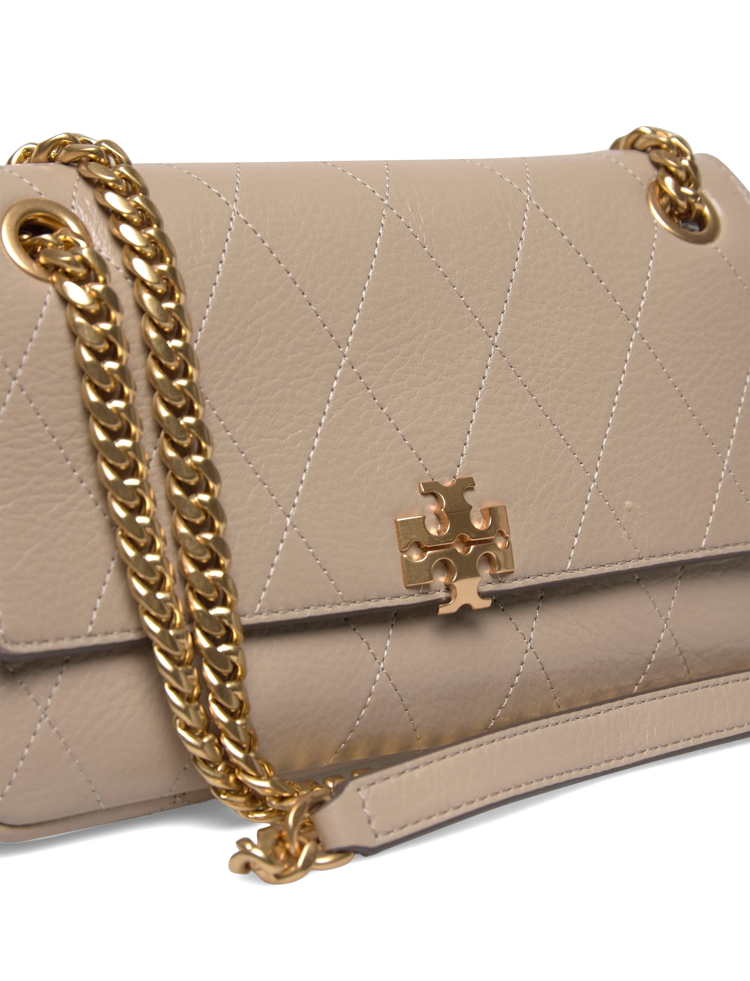 Tory Burch - Charlie Quilted Small Shoulder Bag - crossbody bags - soft cement - 3