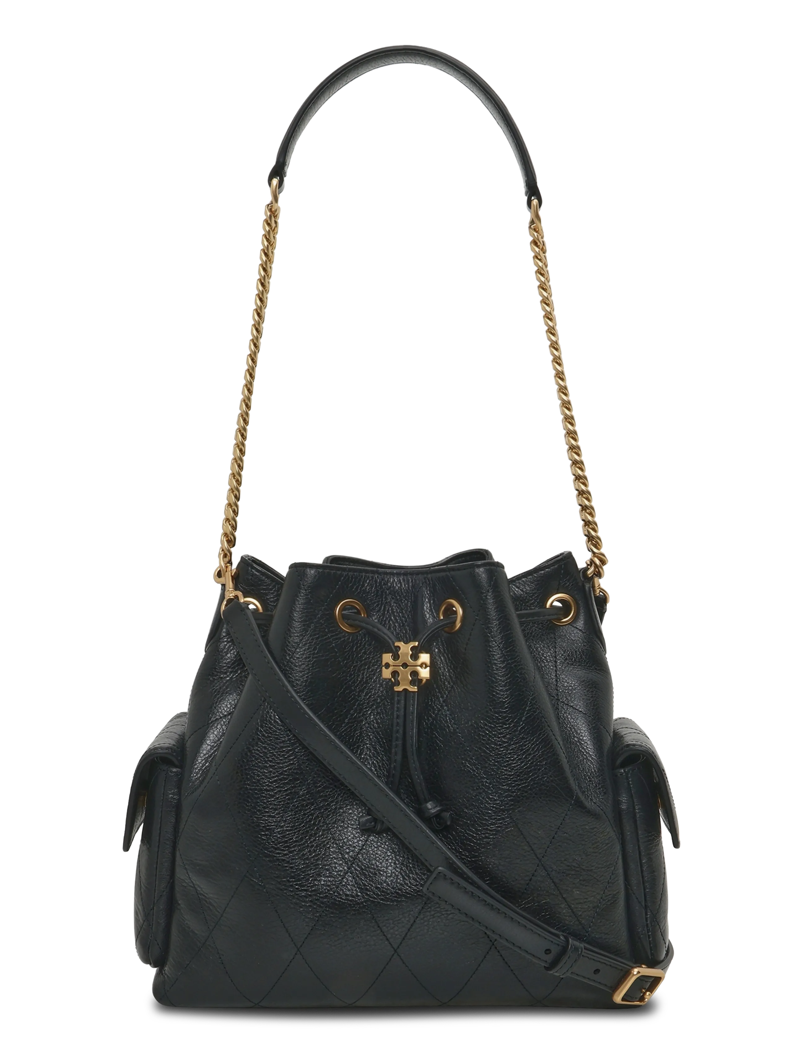 Tory Burch Charlie Quilted Drawstring Shoulder Bag - Õlakotid - BLACK / black