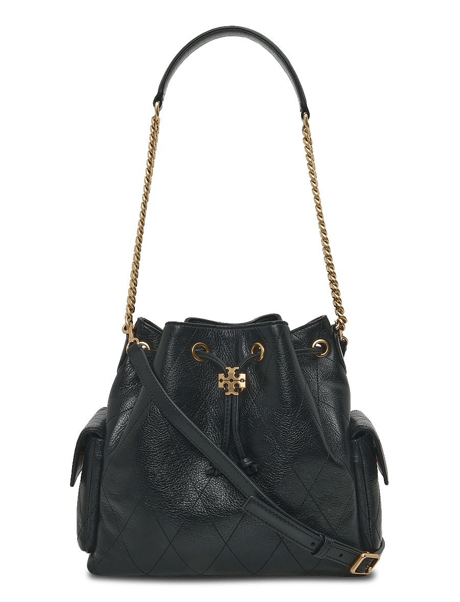 Tory Burch - Charlie Quilted Drawstring Shoulder Bag - paunkotid - black - 0