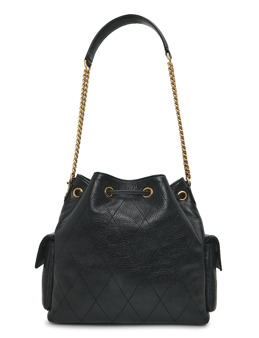 Tory Burch - Charlie Quilted Drawstring Shoulder Bag - paunkotid - black - 1