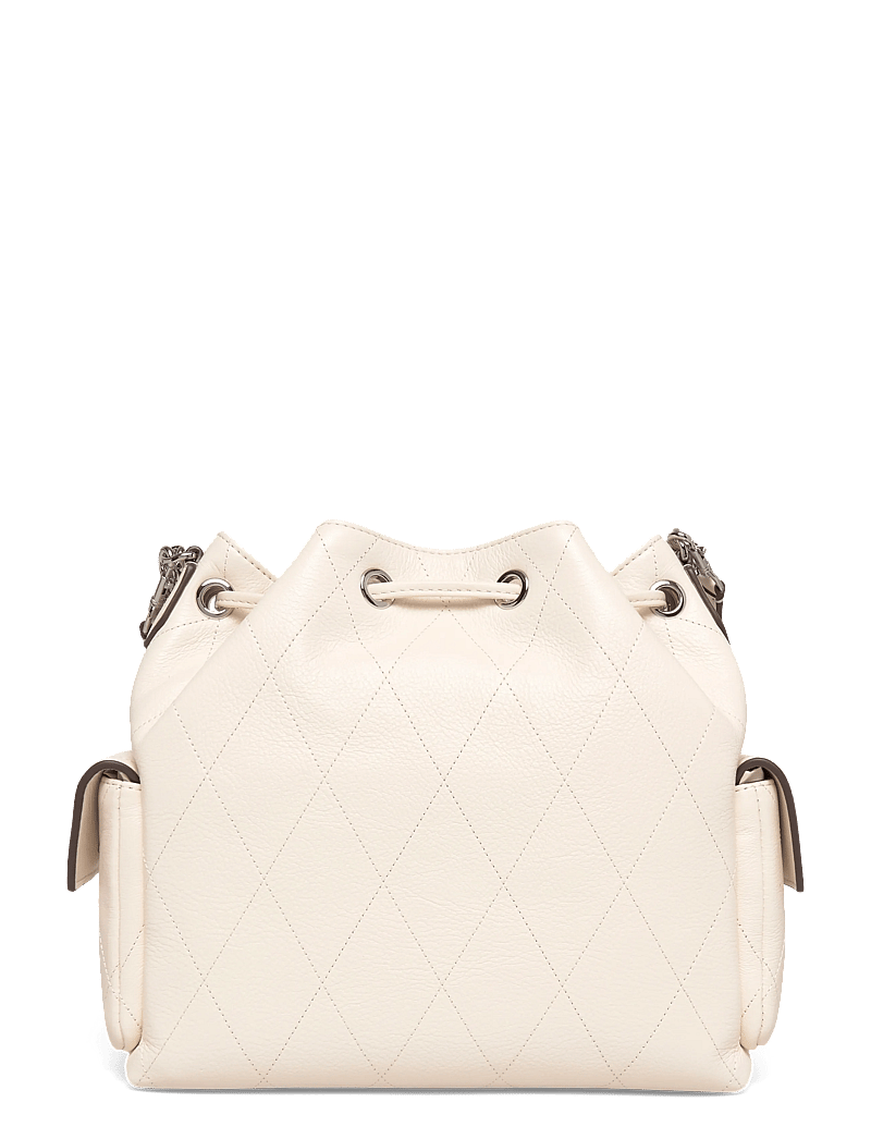 Tory Burch - Charlie Quilted Drawstring Shoulder Bag - bucket bags - light cream - 1