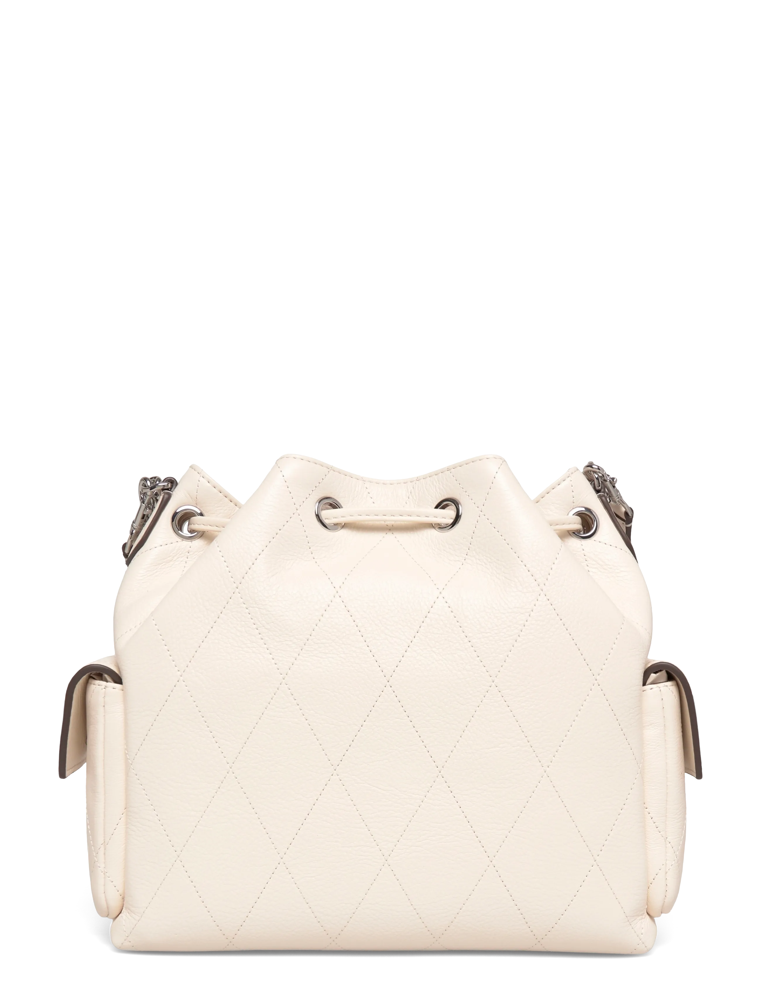 Tory Burch - Charlie Quilted Drawstring Shoulder Bag - paunkotid - light cream - 1