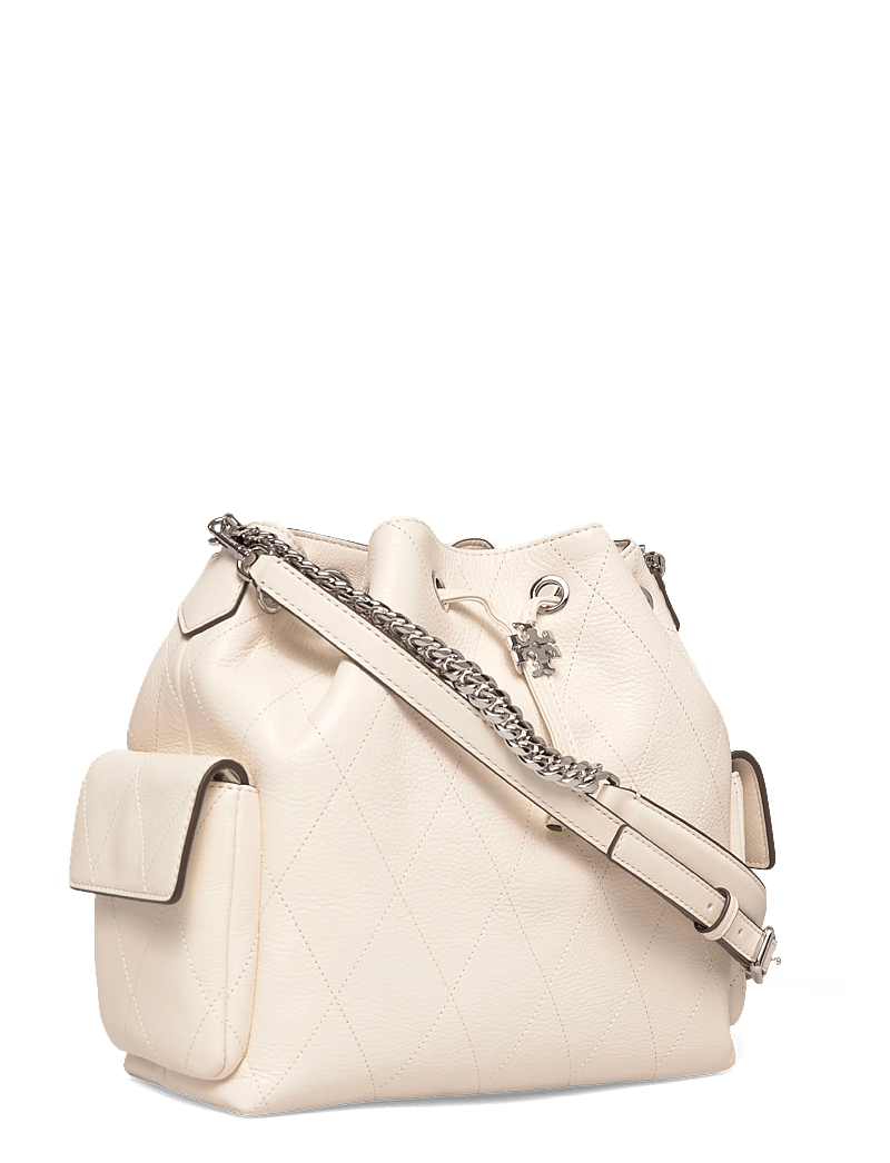 Tory Burch - Charlie Quilted Drawstring Shoulder Bag - bucket bags - light cream - 2