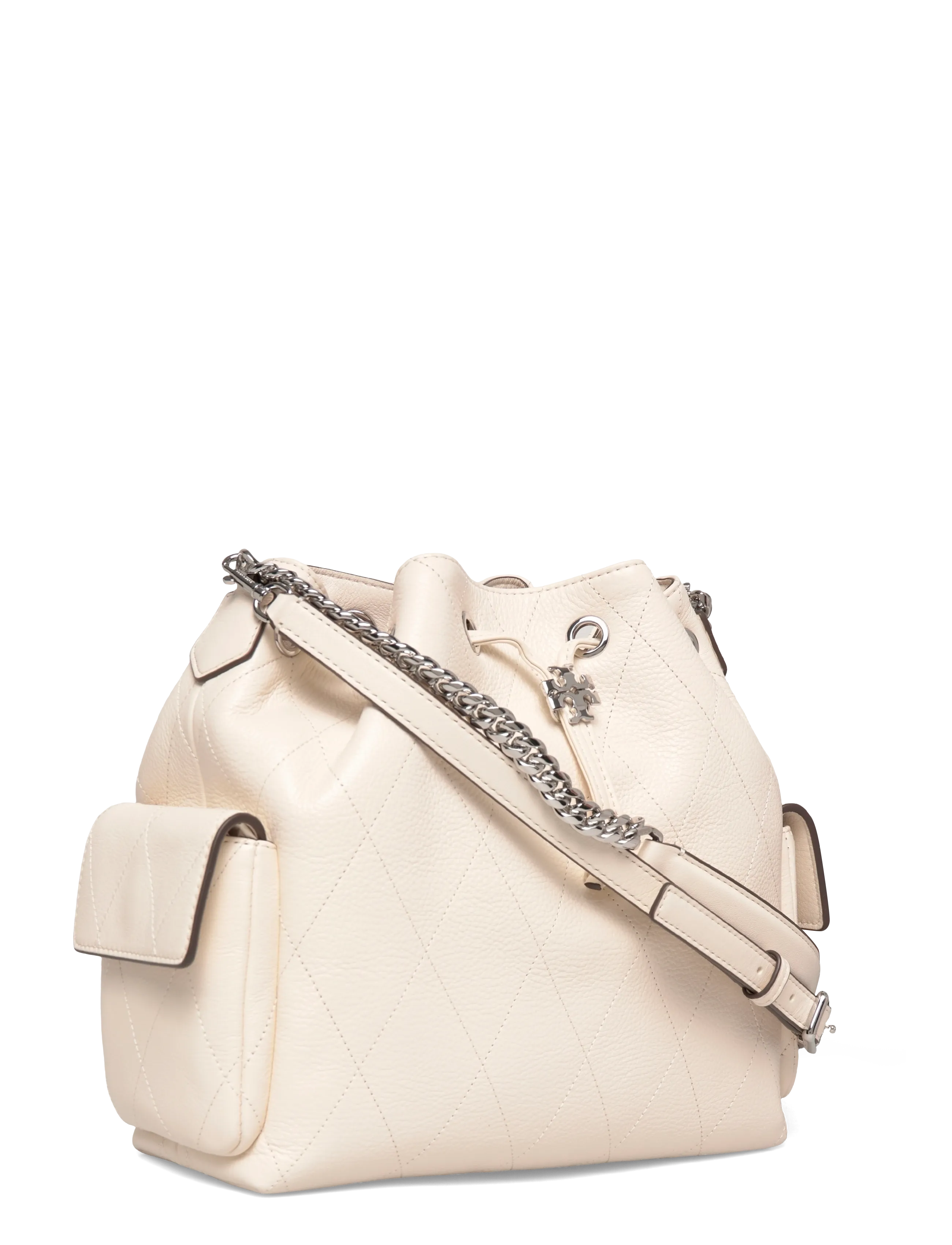 Tory Burch - Charlie Quilted Drawstring Shoulder Bag - paunkotid - light cream - 2