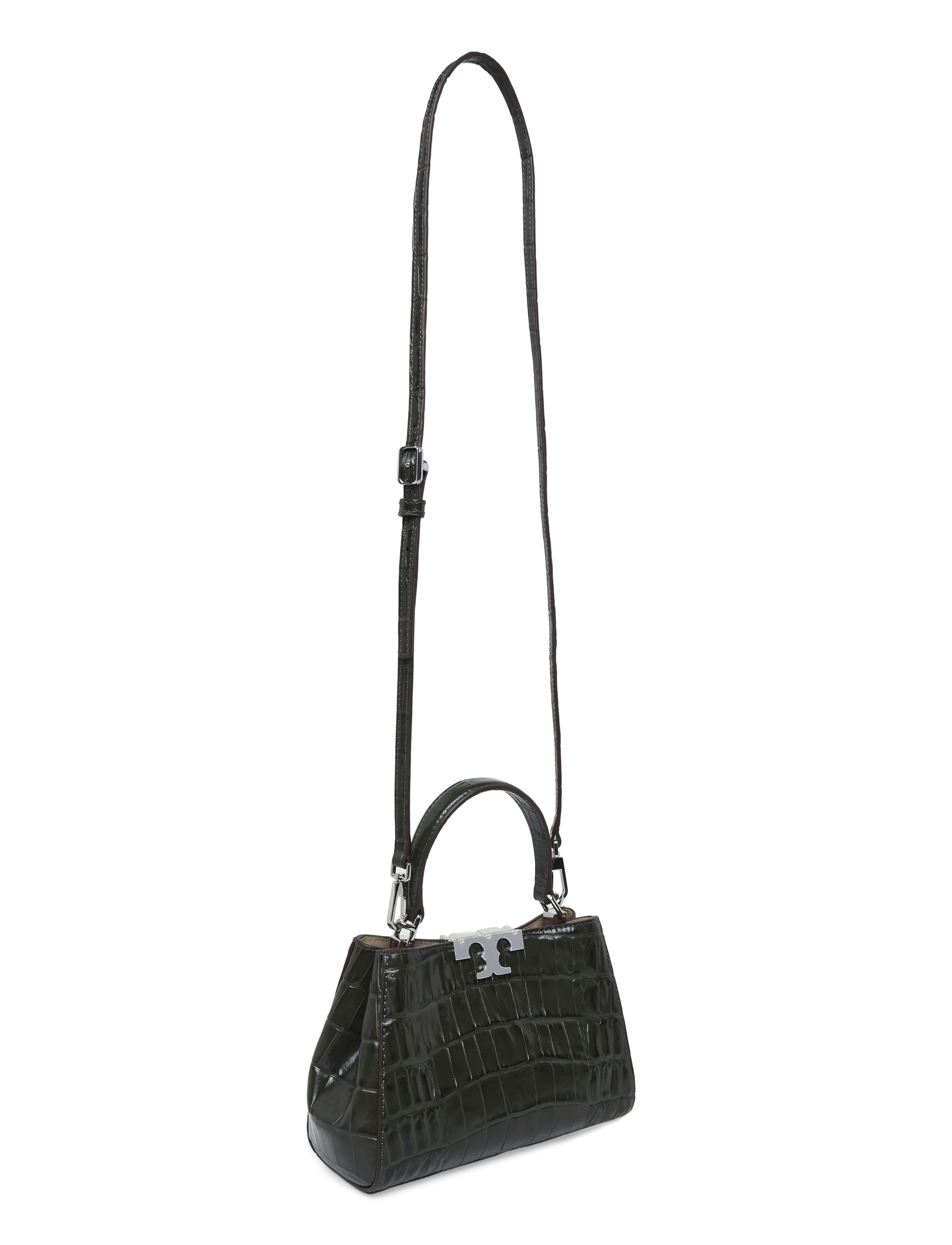 Tory Burch - Eleanor Embossed Croc Mini Satchel - håndtasker - artichoke - 2