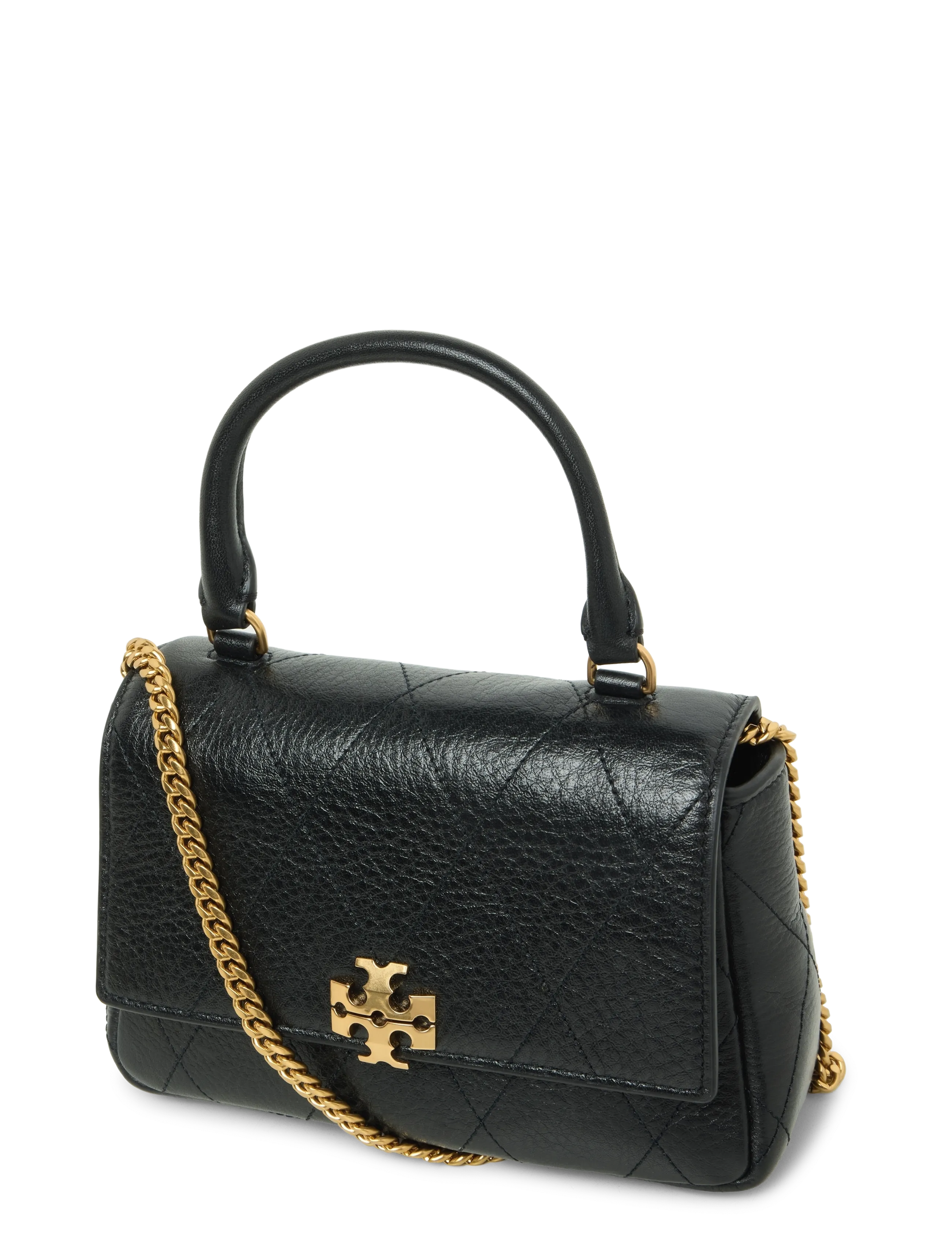 Tory Burch - Charlie Quilted Top Handle Chain Wallet - plånböcker - black - 2