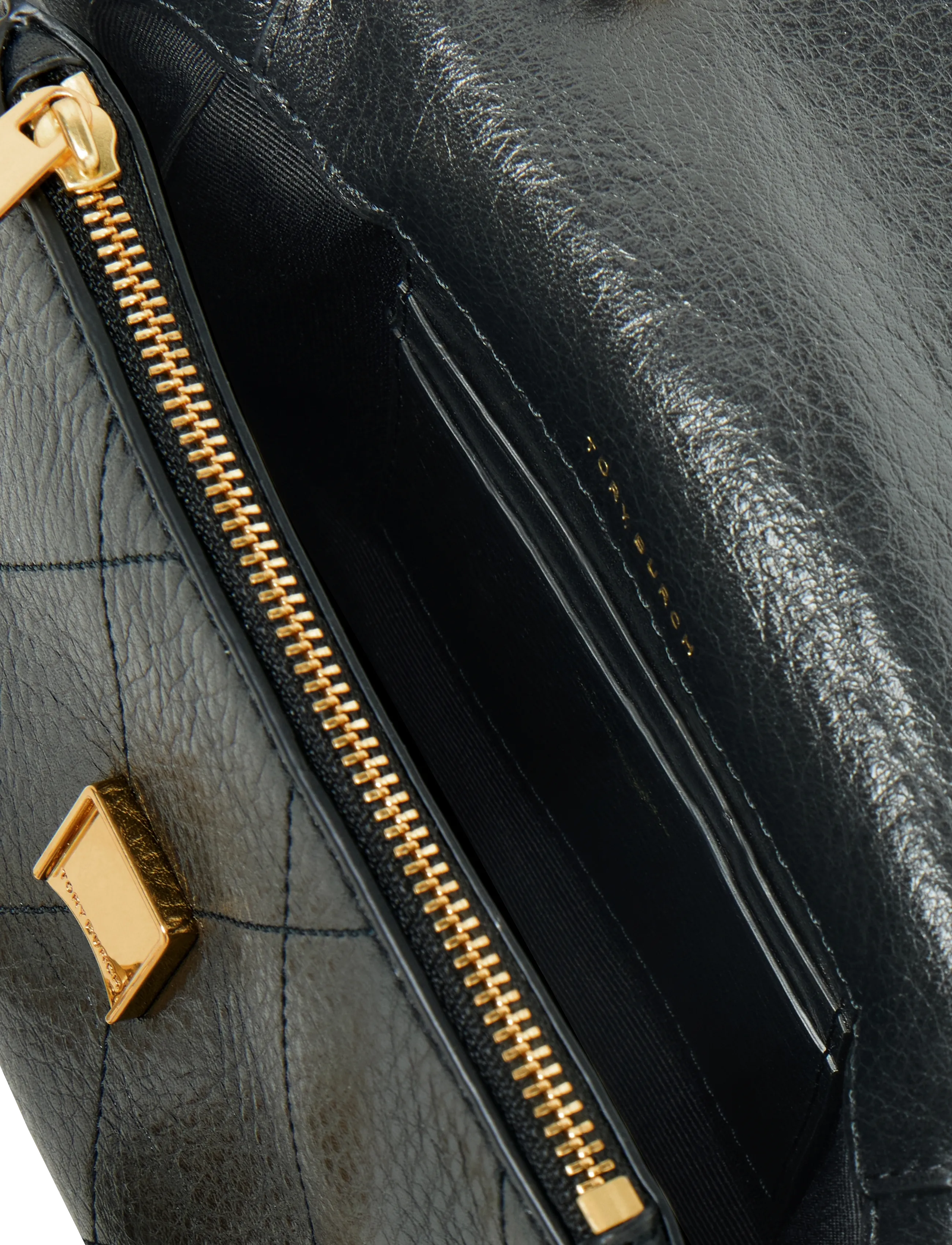 Tory Burch - Charlie Quilted Top Handle Chain Wallet - plånböcker - black - 3