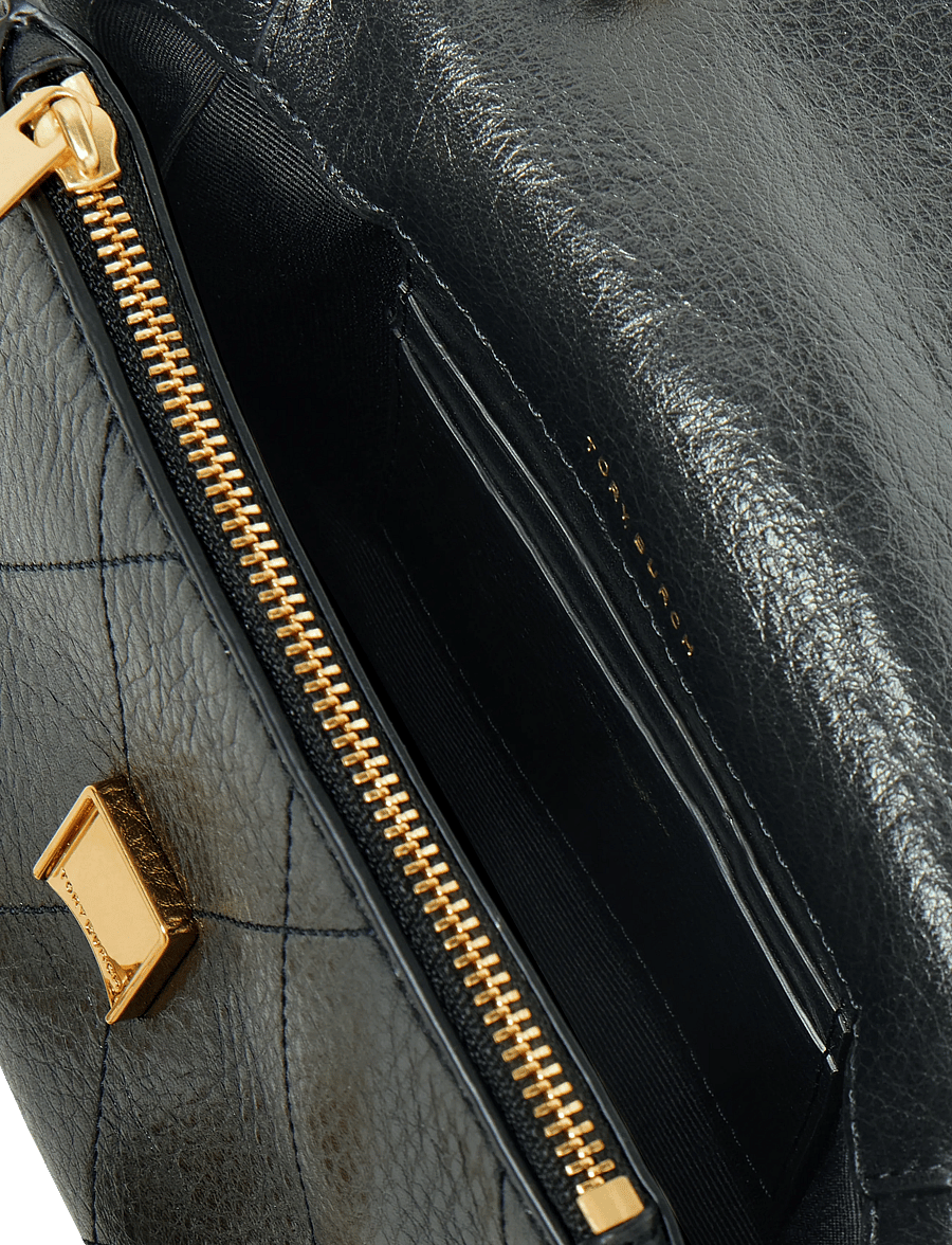 Tory Burch - Charlie Quilted Top Handle Chain Wallet - plånböcker - black - 3
