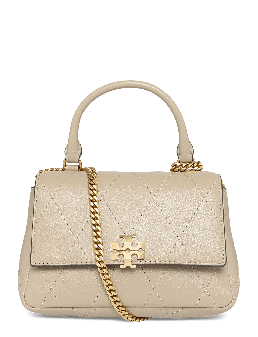 Tory Burch - Charlie Quilted Top Handle Chain Wallet - veski - soft cement - 0