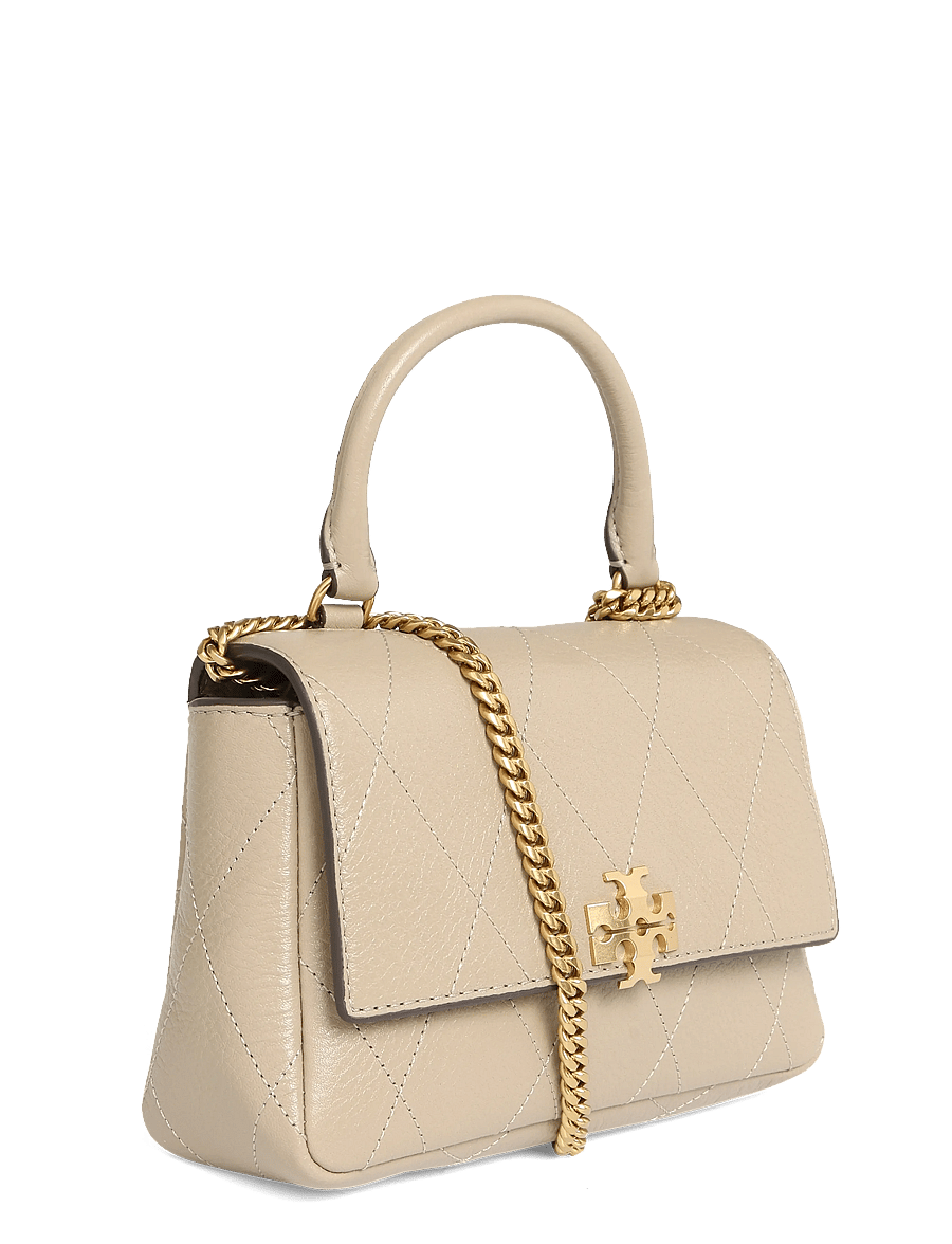 Tory Burch - Charlie Quilted Top Handle Chain Wallet - veski - soft cement - 2