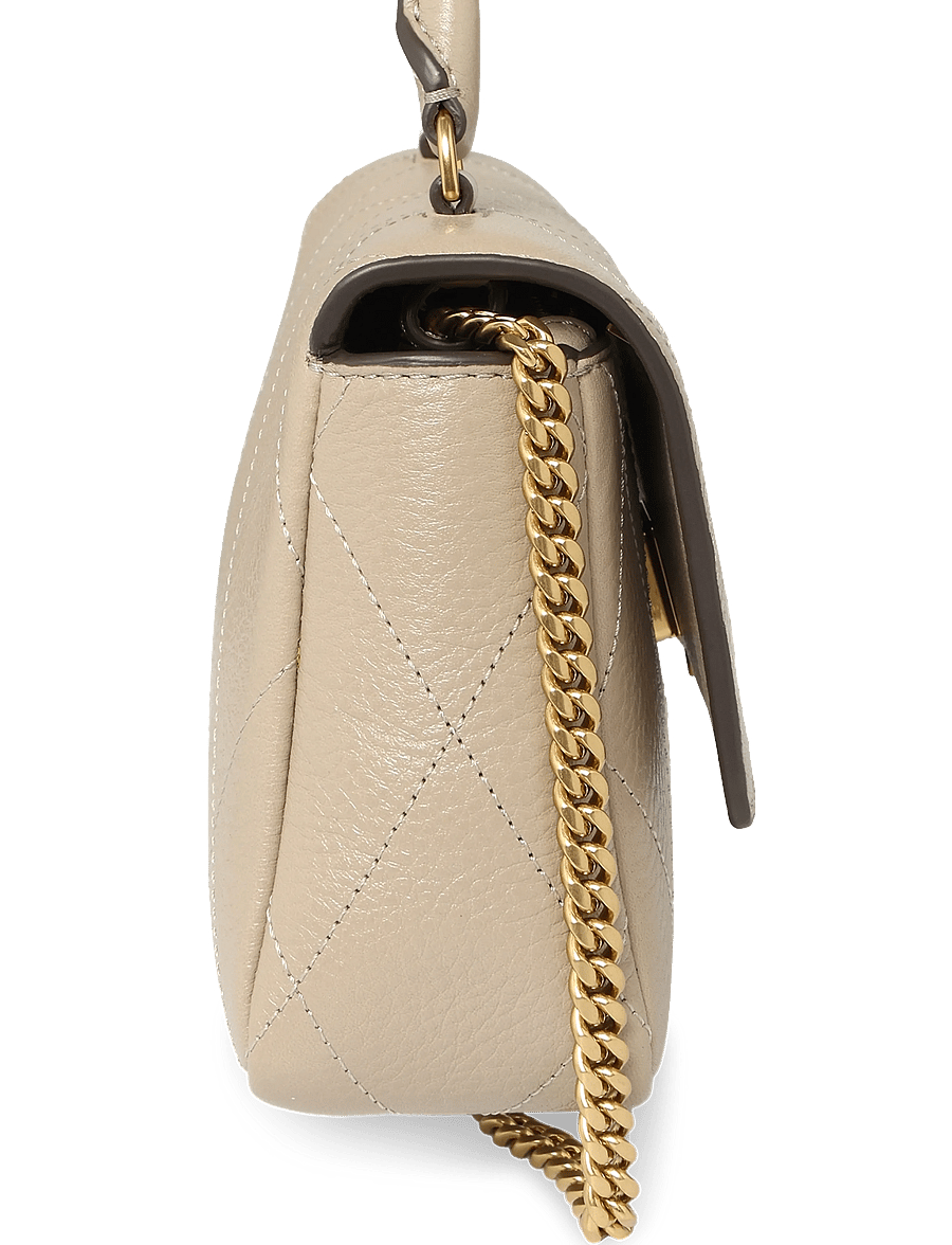 Tory Burch - Charlie Quilted Top Handle Chain Wallet - veski - soft cement - 3