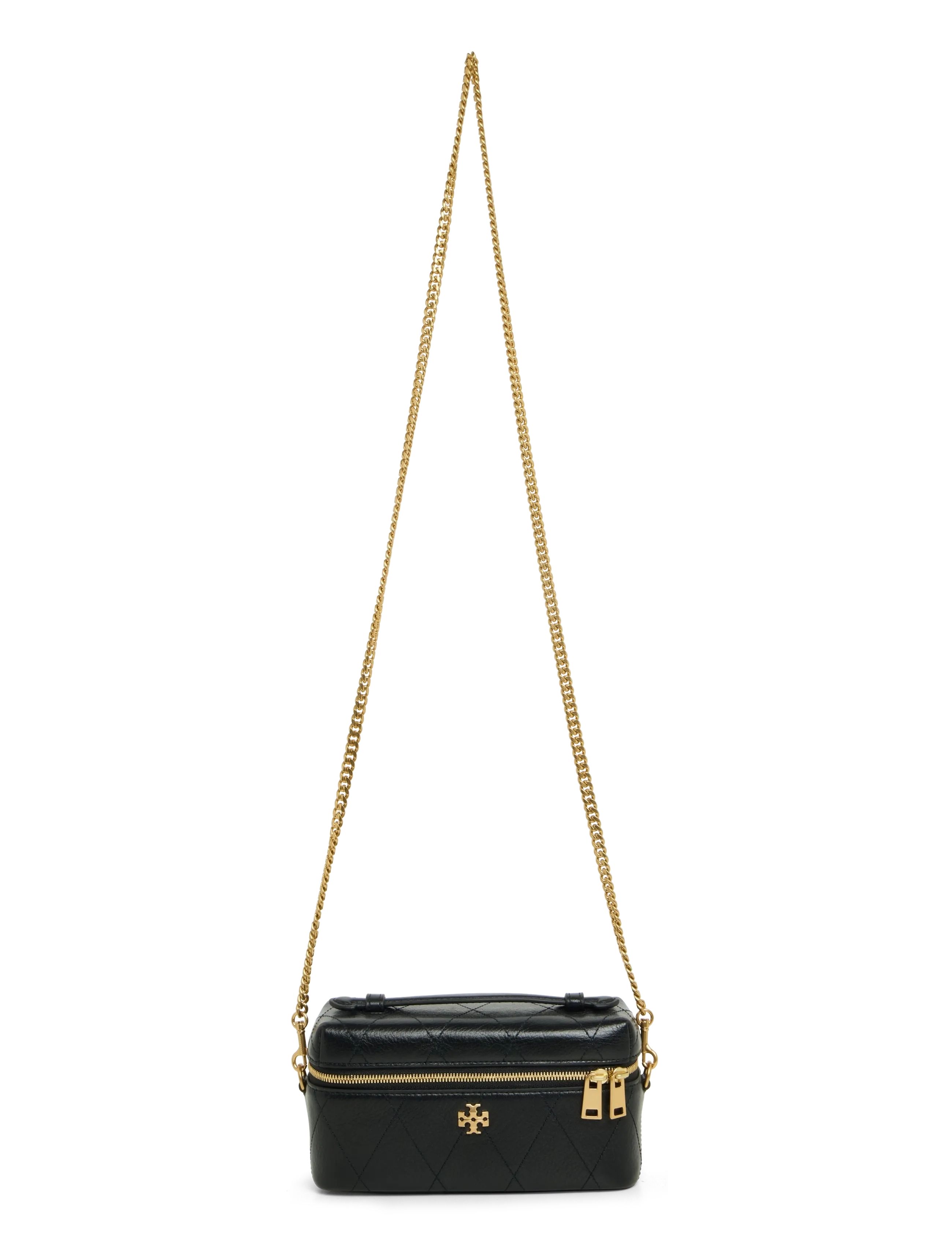 Tory Burch Charlie Quilted East-West Vanity Case, One Size, Black, Tasker > Toilettasker, Dame