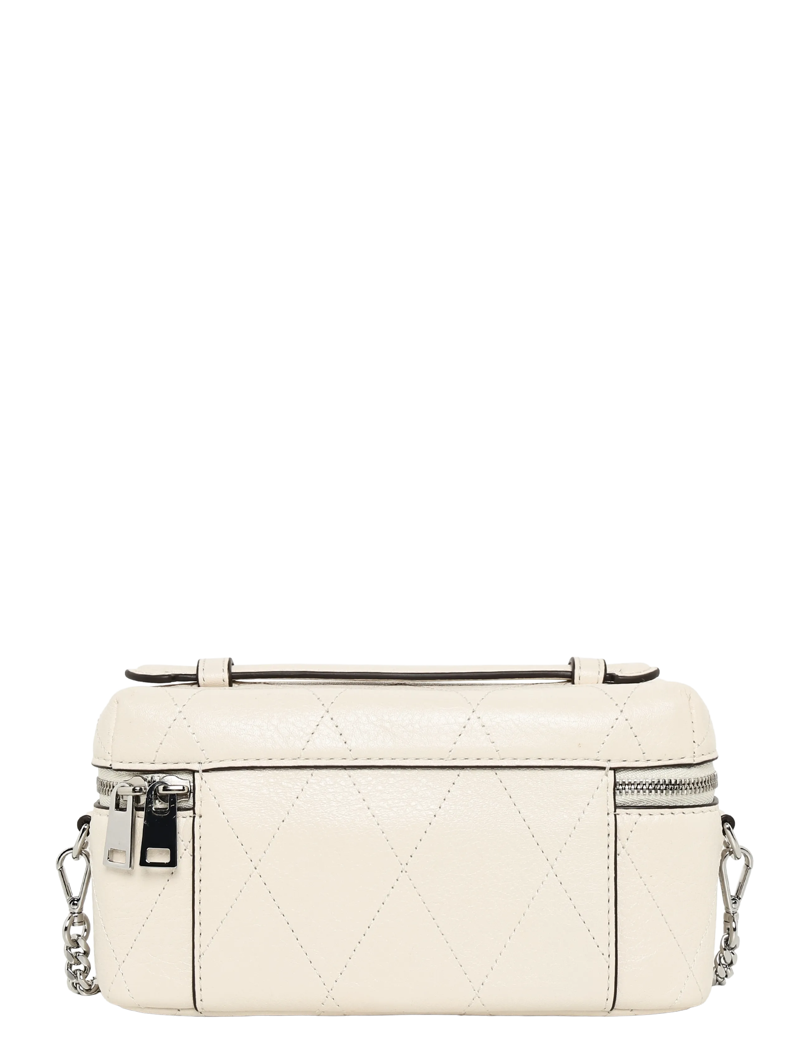 Tory Burch - Charlie Quilted East-West Vanity Case - toiletartikler - light cream / charms - 1