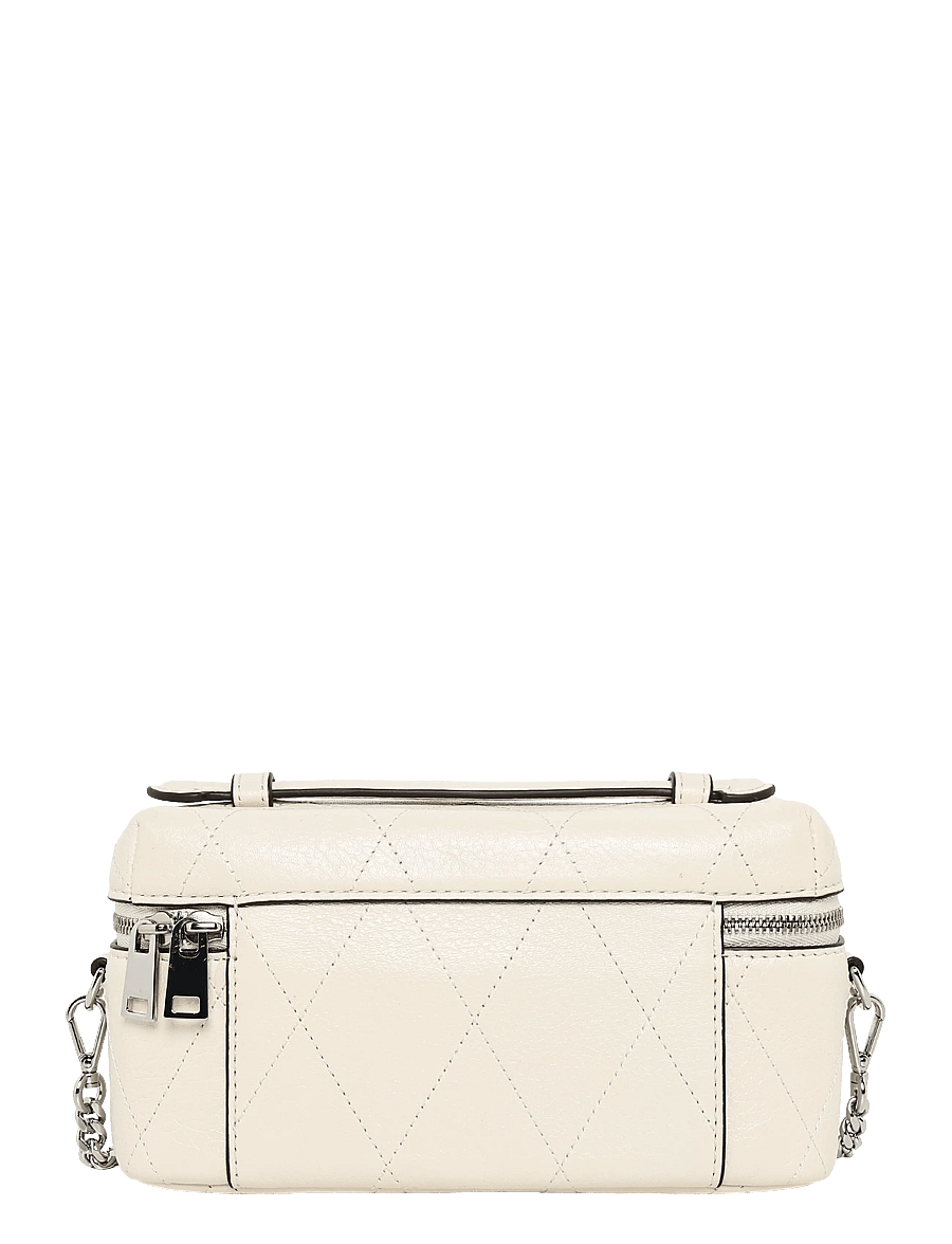 Tory Burch - Charlie Quilted East-West Vanity Case - toiletartikler - light cream / charms - 1