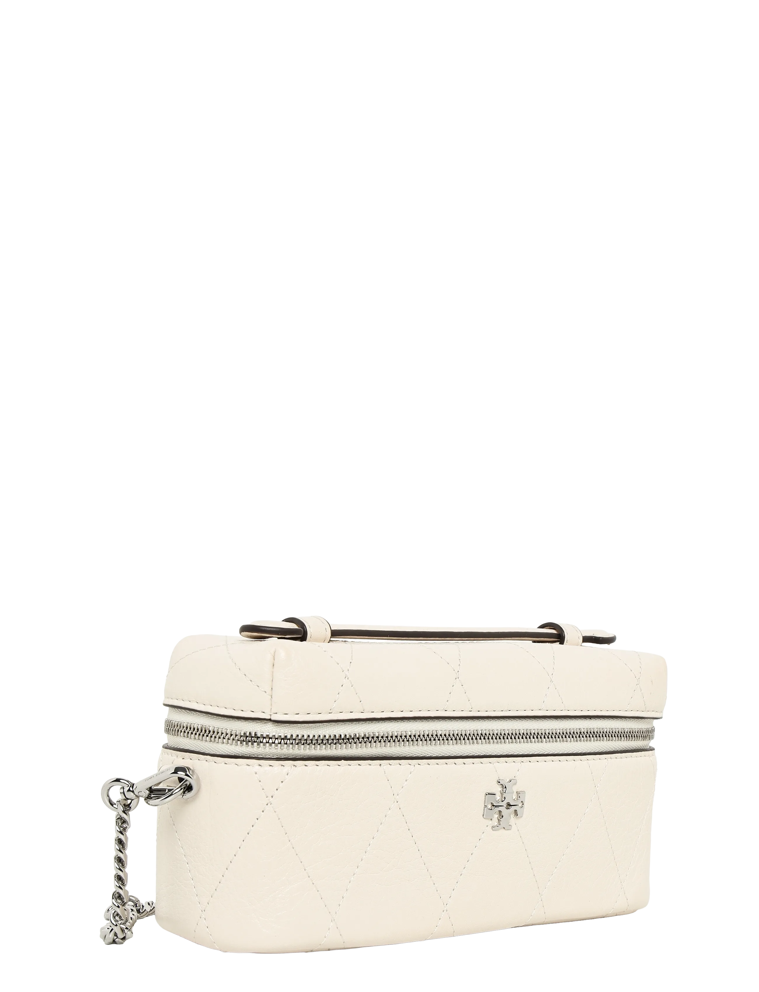Tory Burch - Charlie Quilted East-West Vanity Case - toiletartikler - light cream / charms - 2