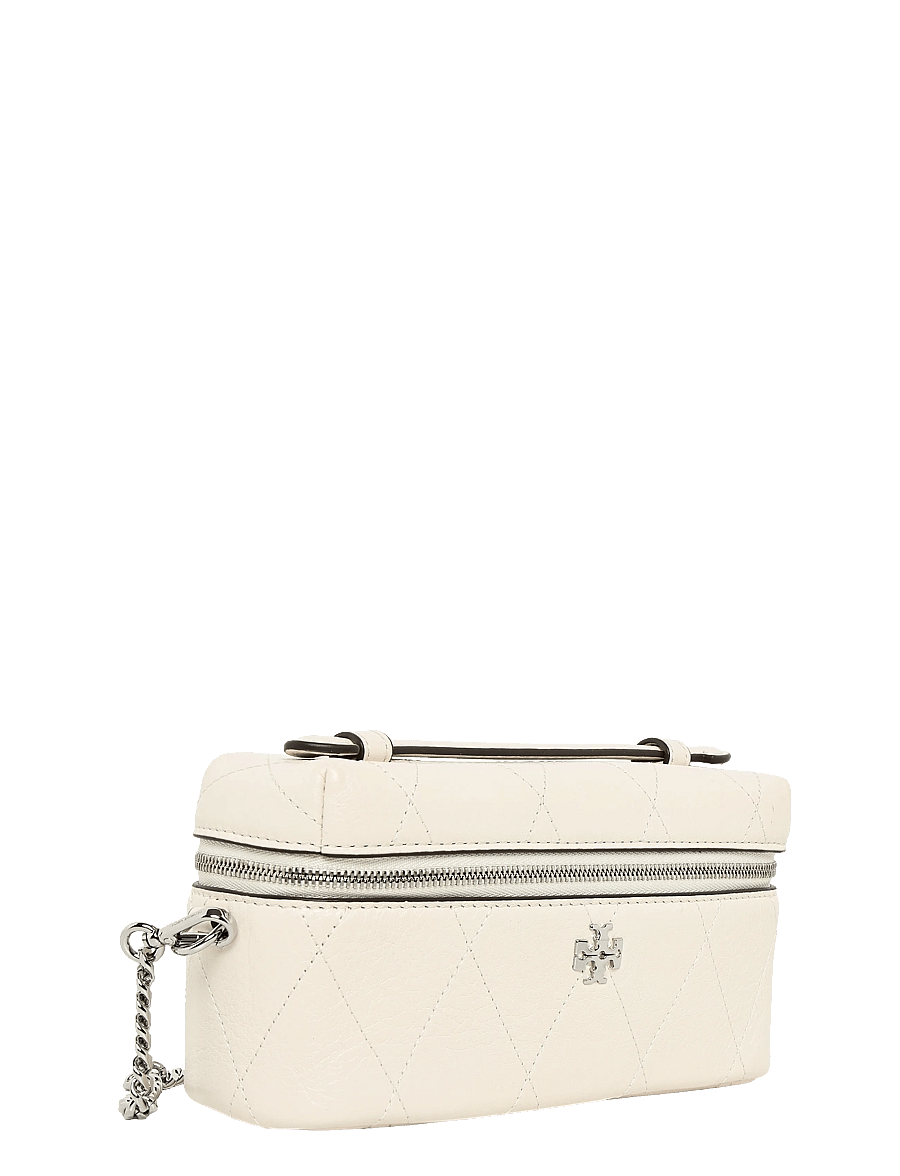 Tory Burch - Charlie Quilted East-West Vanity Case - toiletartikler - light cream / charms - 2