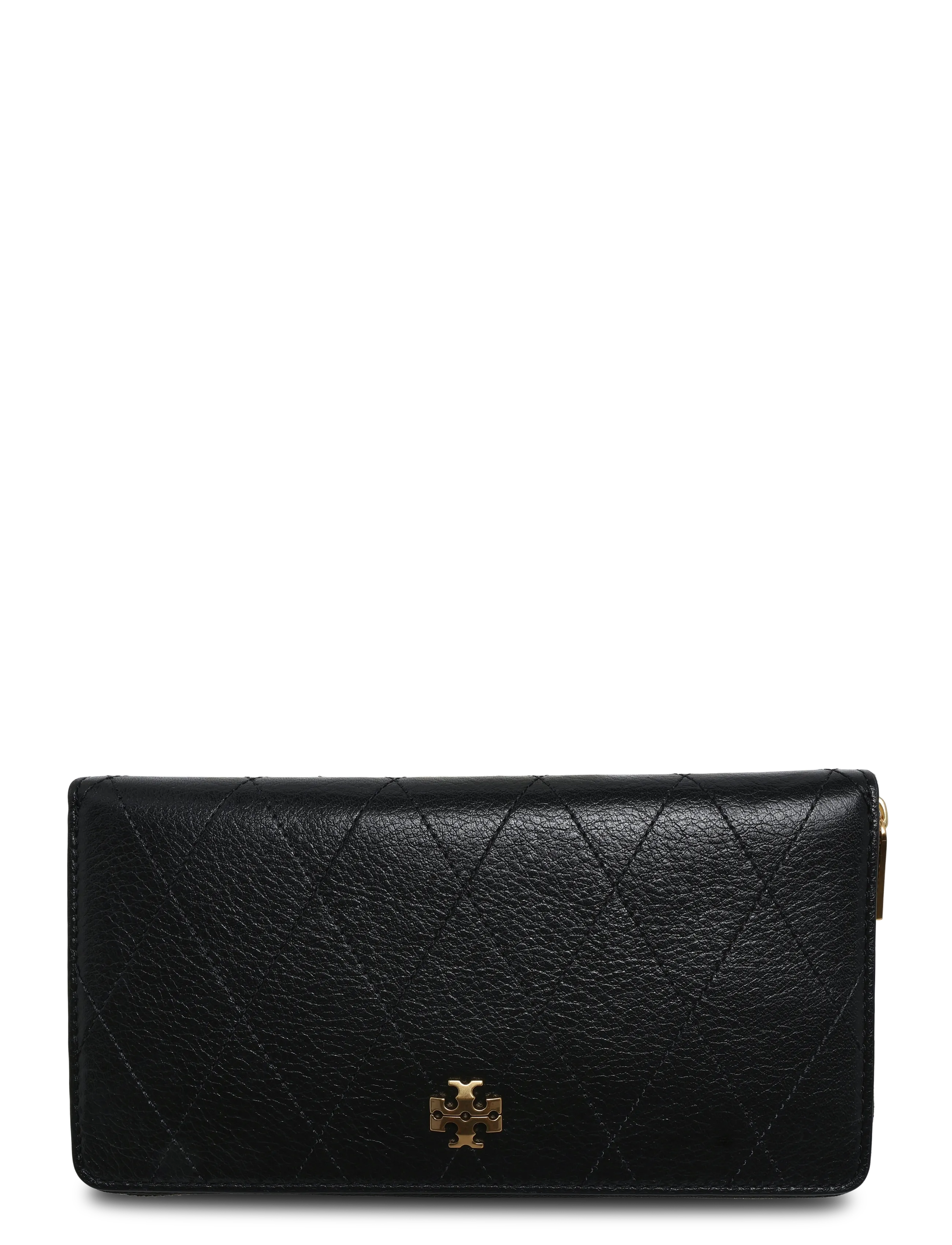 Tory Burch Charlie Quilted Zip Continental Wallet, One Size, Black, Kortholdere & Punge > Punge, Dame