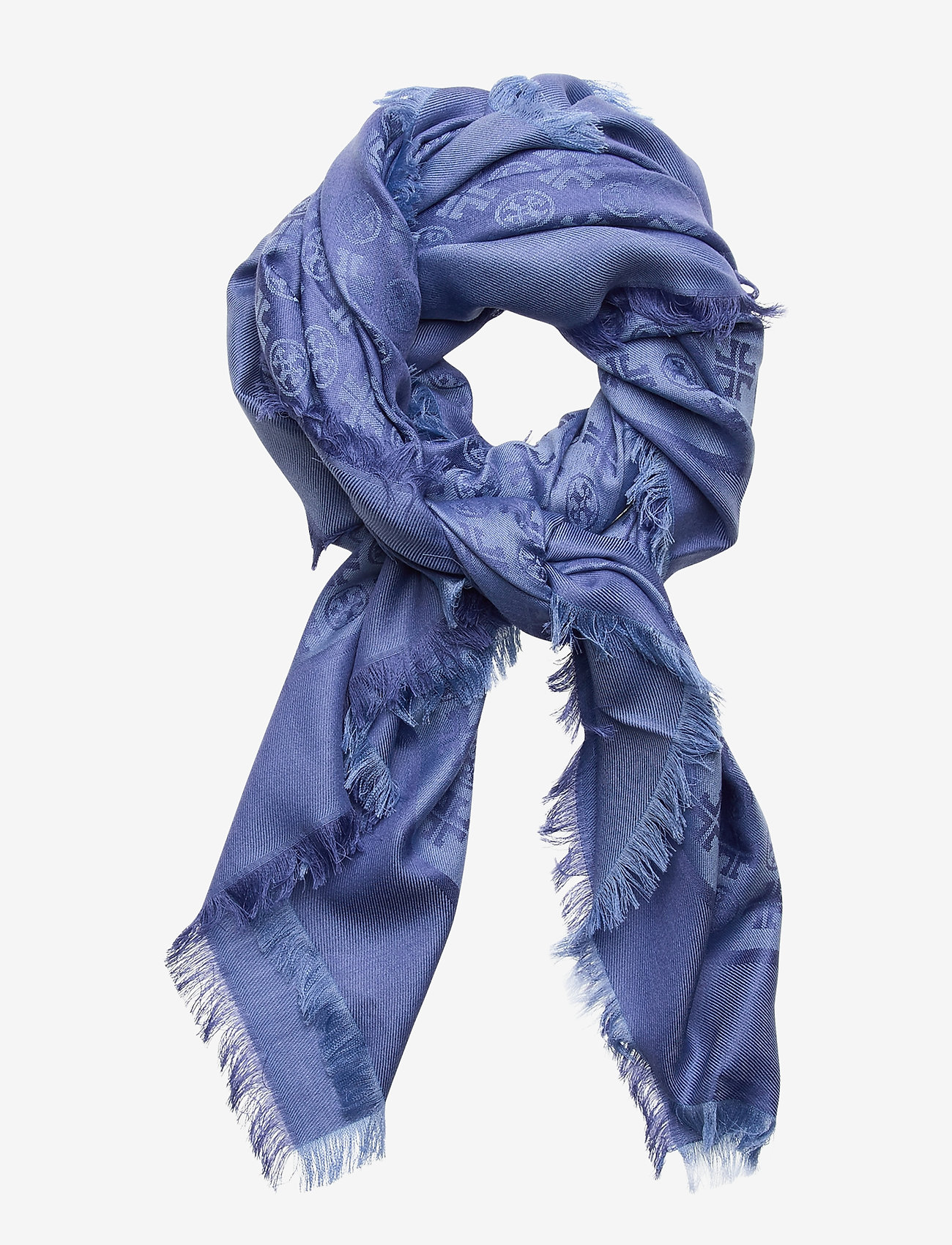 Tory Burch - LOGO JACQUARD TRAVELER SCARF - pale blue - 0