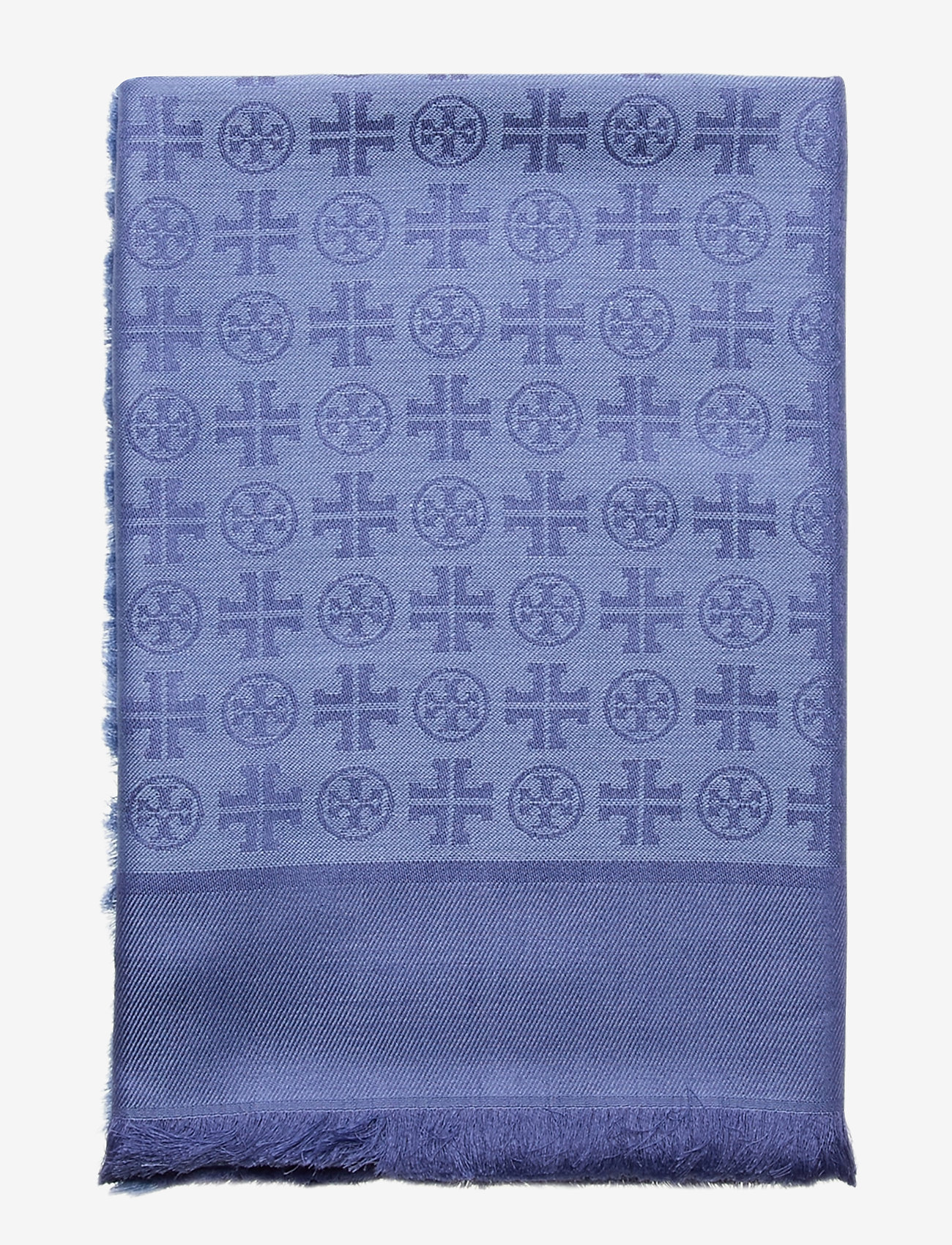 Tory Burch - LOGO JACQUARD TRAVELER SCARF - pale blue - 1