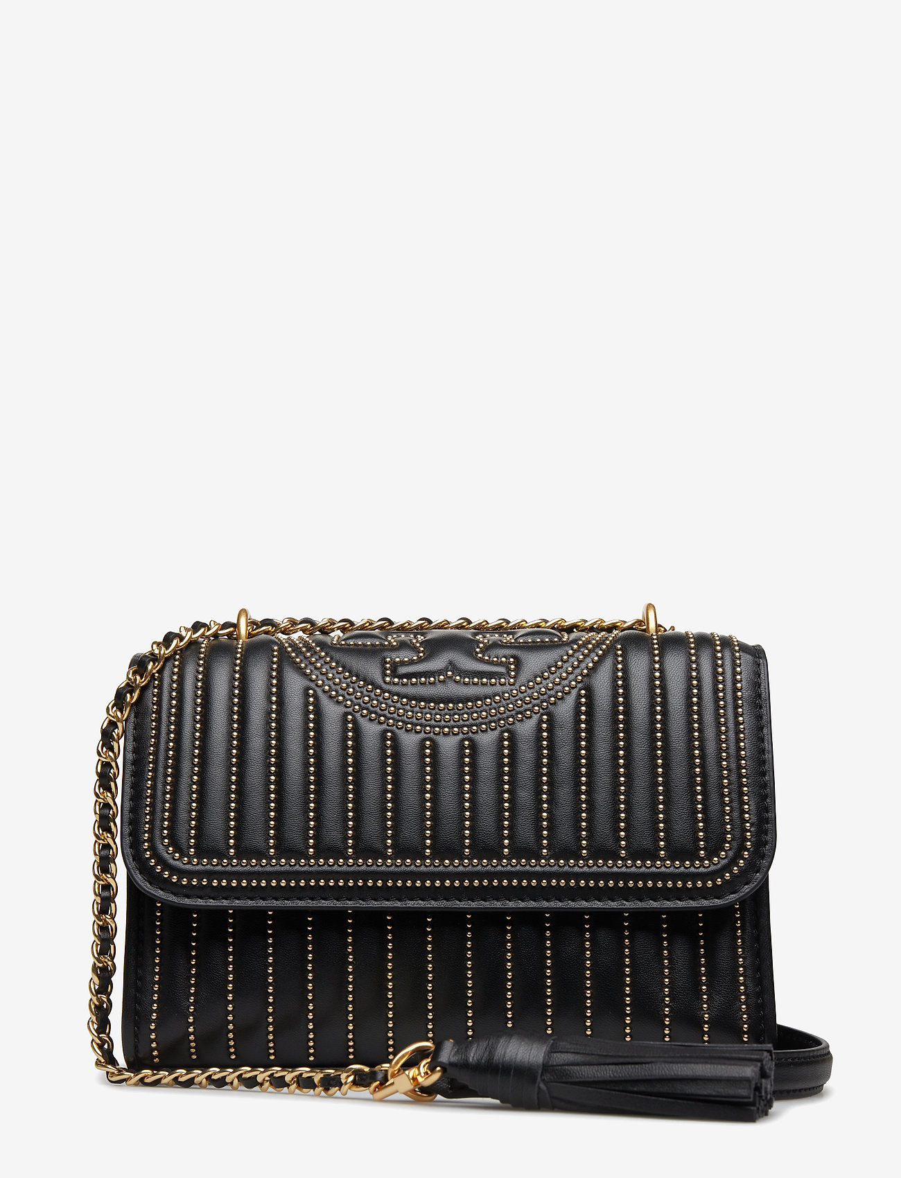 FLEMING MINI STUD SMALL CONVERTIBLE SHOULDER BAG - BLACK