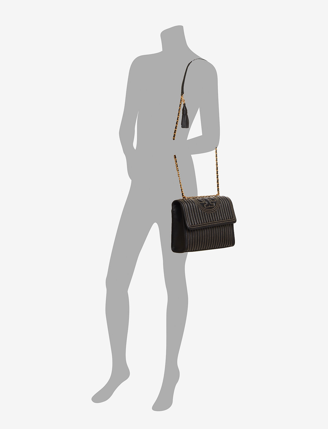 Tory Burch - FLEMING MINI STUD CONVERTIBLE SHOULDER BAG - black - 4