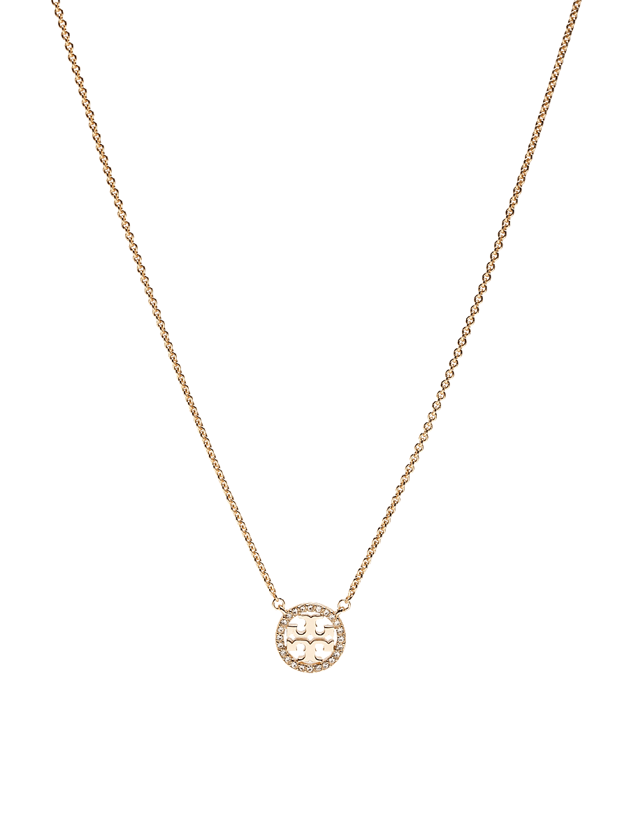 Tory Burch - Icon Pavé Pendant Necklace - ketten mit anhänger - tory gold / crystal - 0
